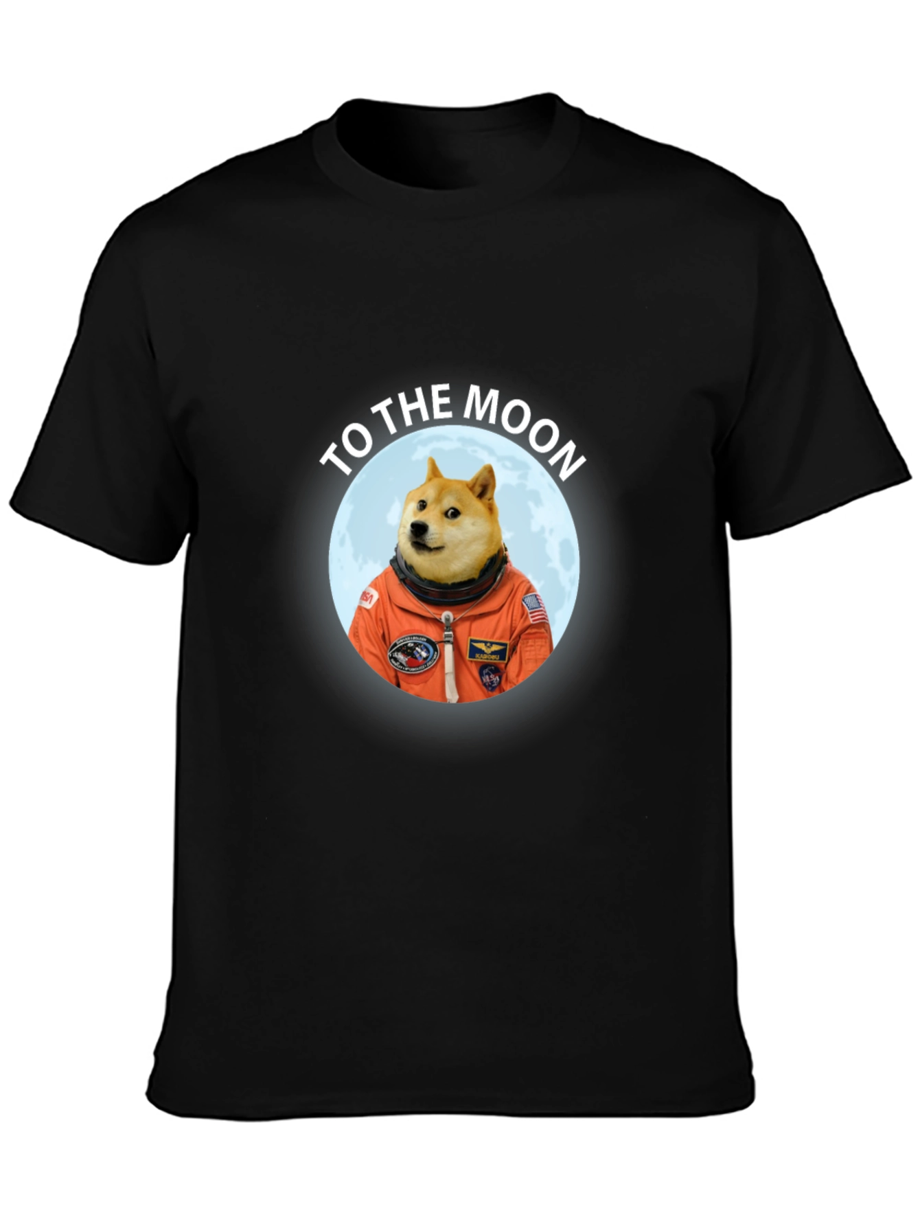 Doge to the Moon Black T-Shirt