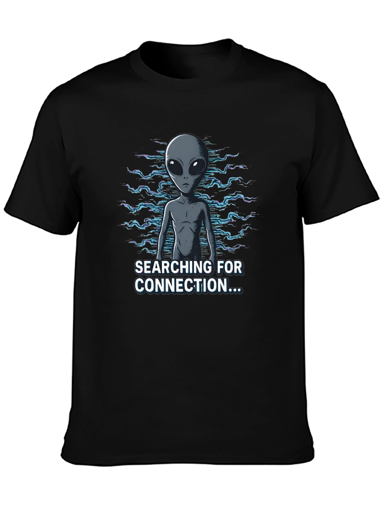 Alien Connection Graphic Tee - Black Cotton Blend
