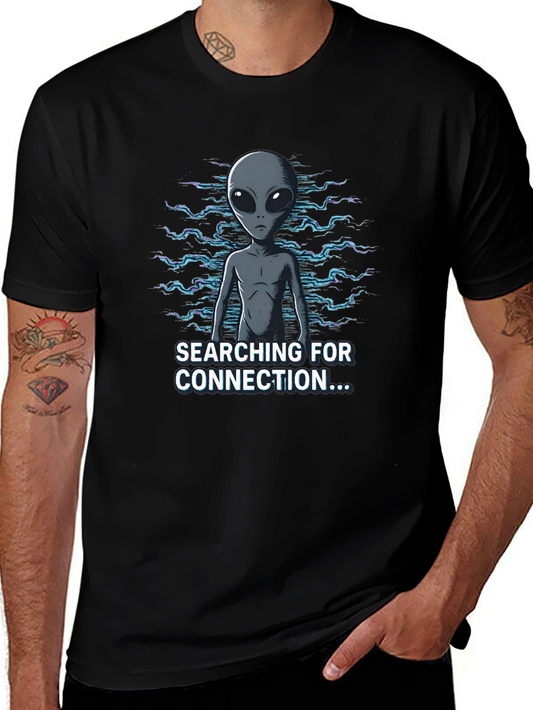 Alien Connection Graphic Tee - Black Cotton Blend