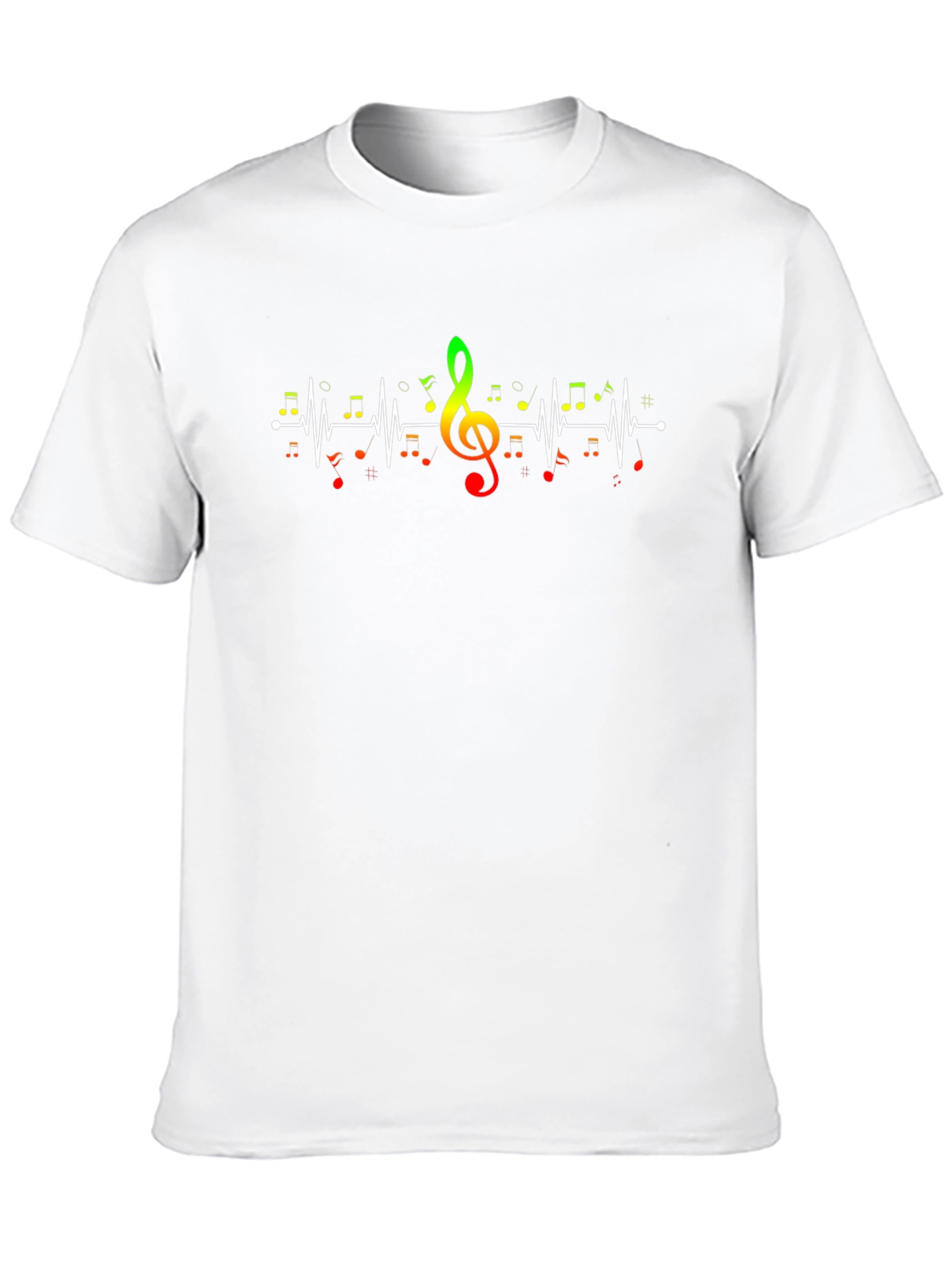 Musical Heartbeat T-Shirt - Black Crew Neck Tee