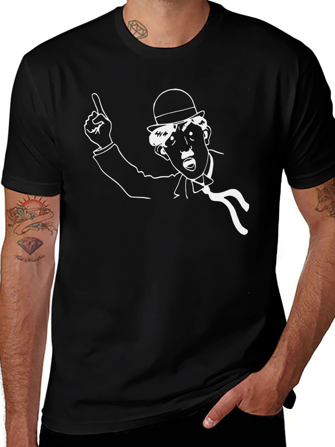 Classic Cartoon Graphic Black T-Shirt