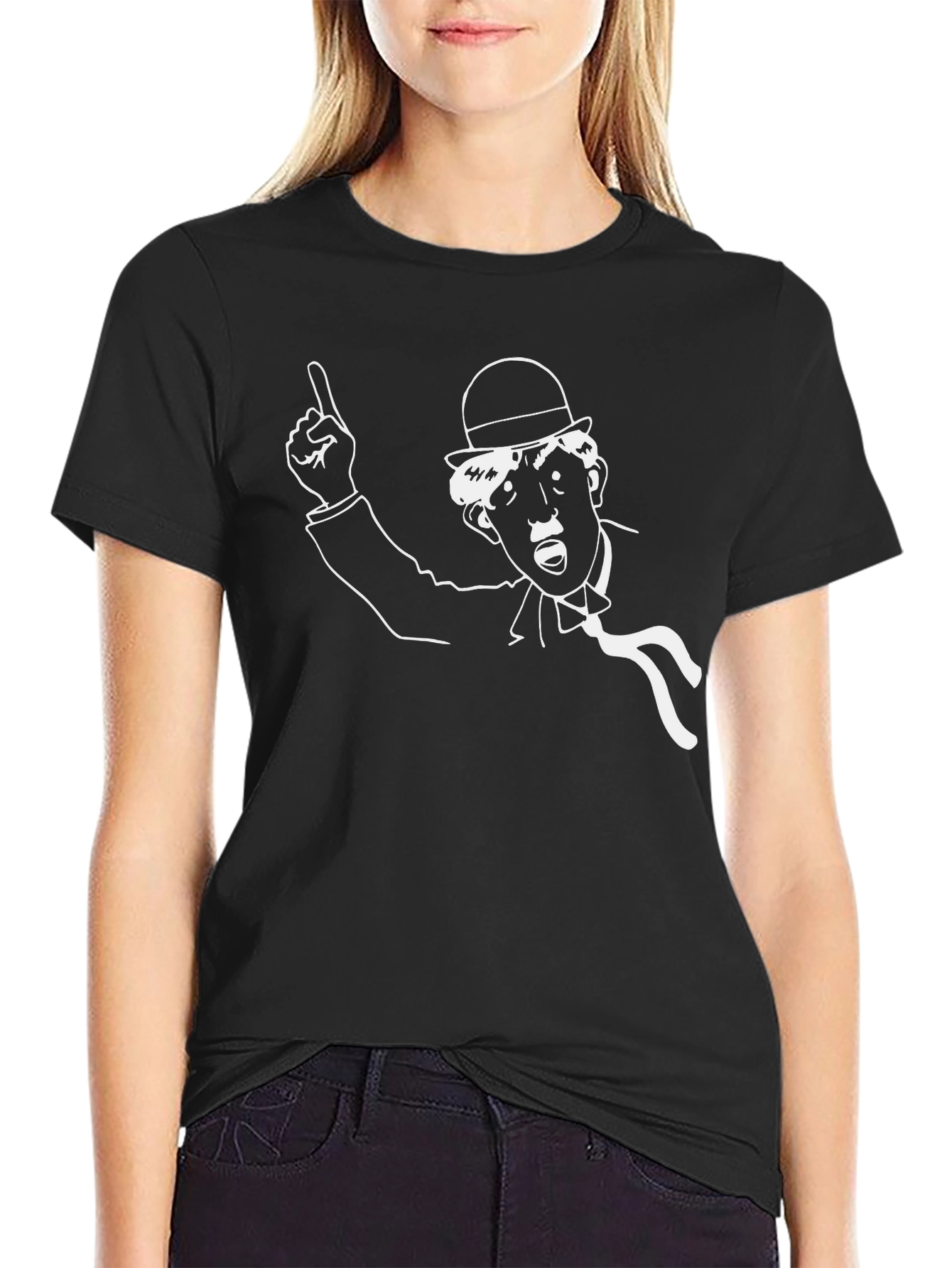 Classic Cartoon Graphic Black T-Shirt