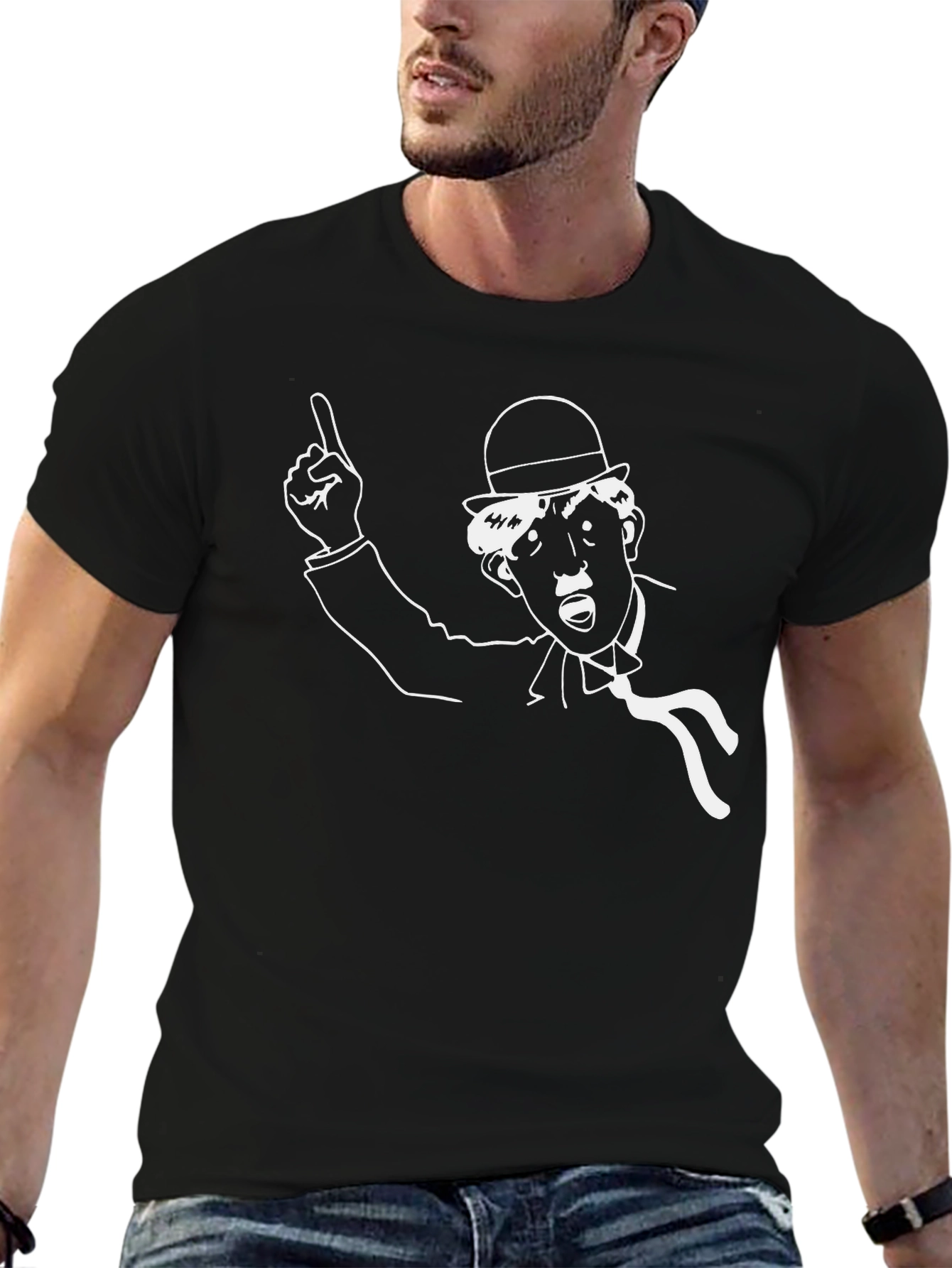 Classic Cartoon Graphic Black T-Shirt