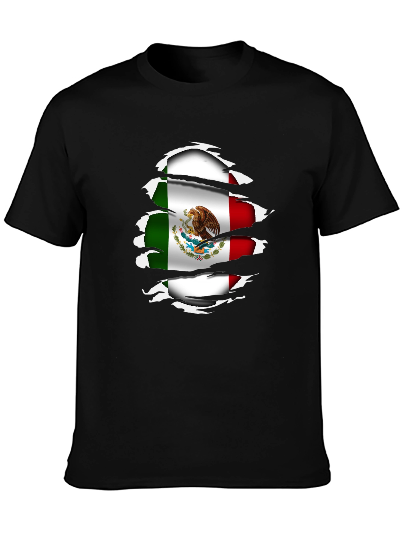 Mexico Flag Ripped Shirt - Stylish Patriotic Tee