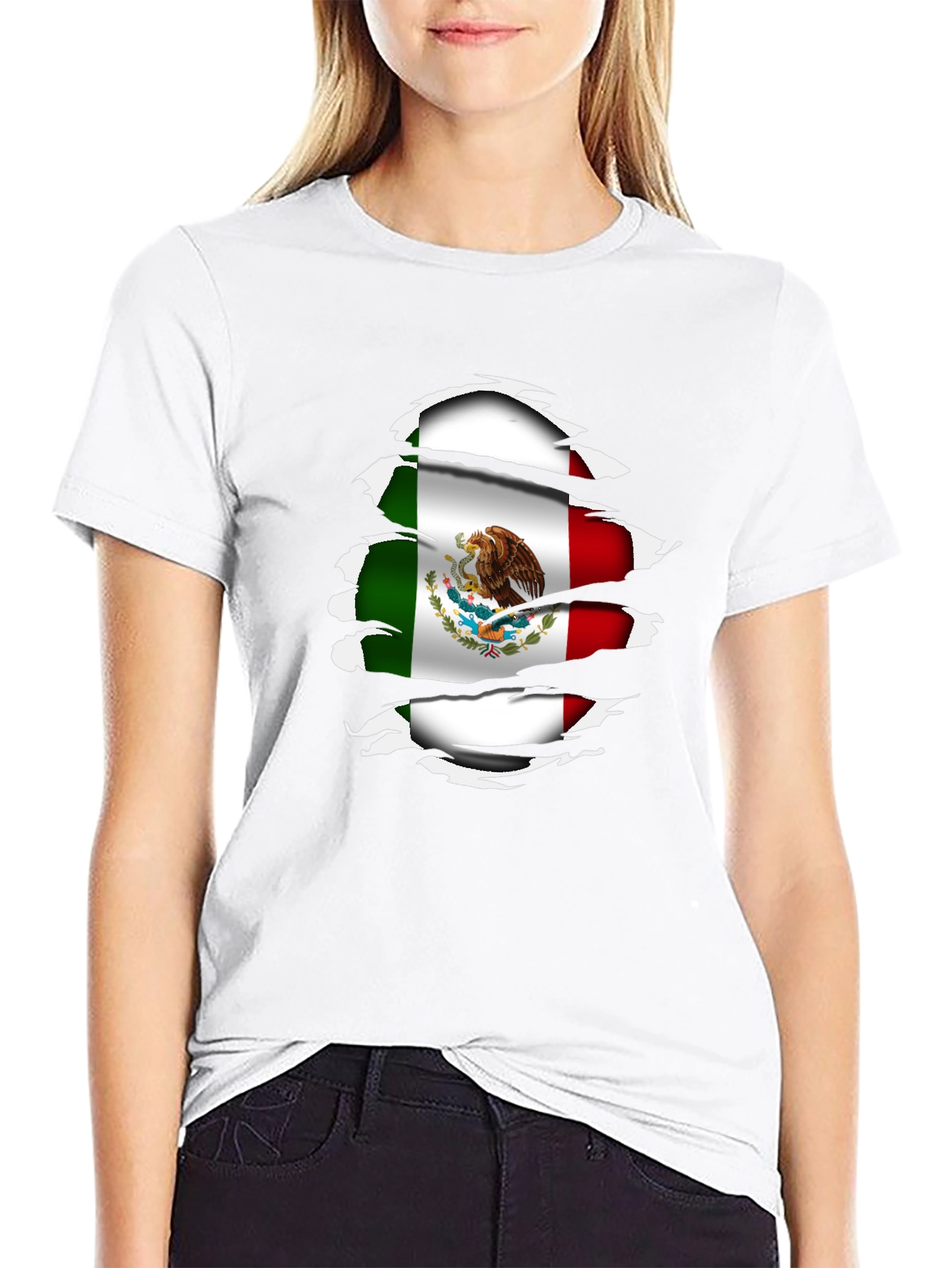 Mexico Flag Ripped Shirt - Stylish Patriotic Tee
