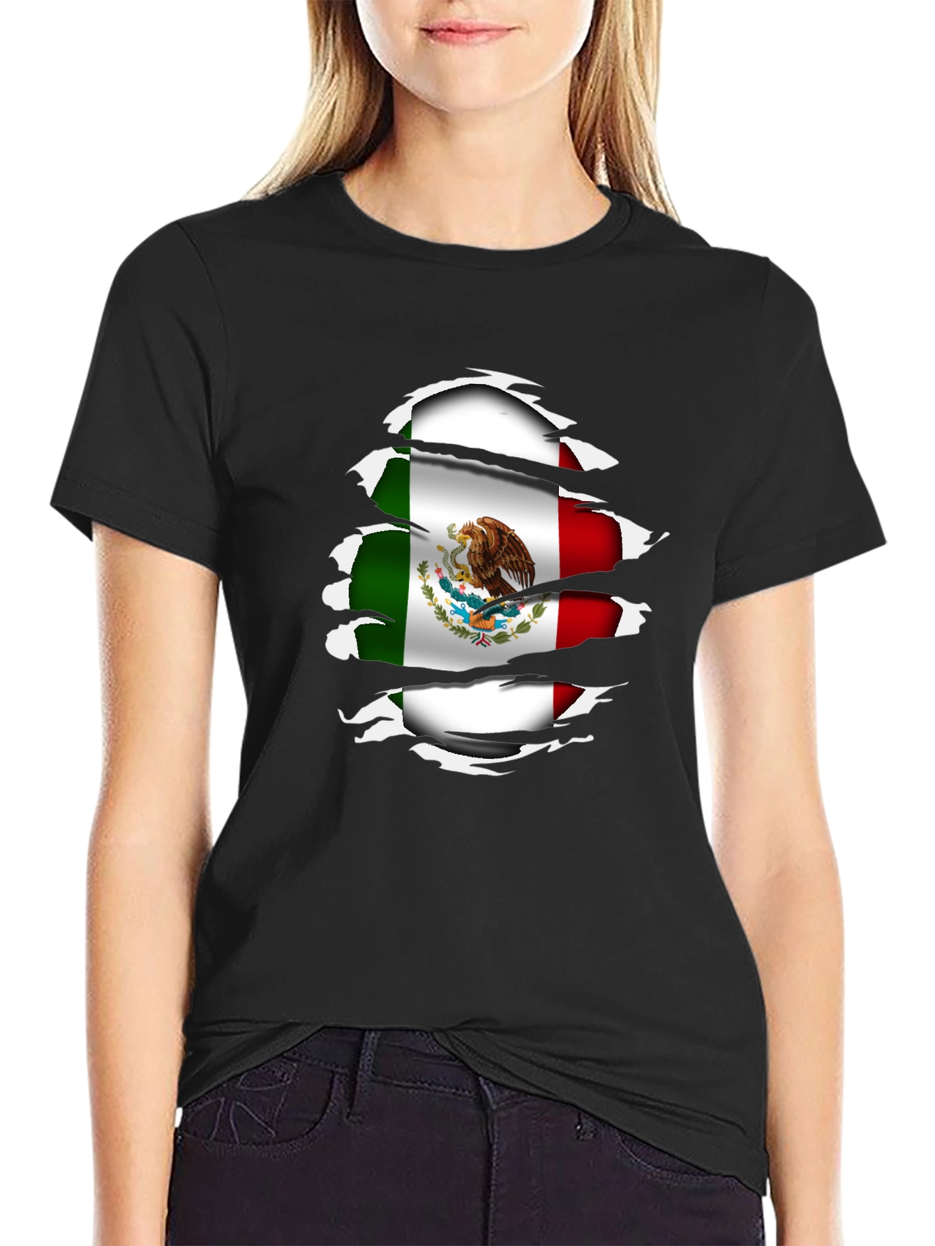 Mexico Flag Ripped Shirt - Stylish Patriotic Tee