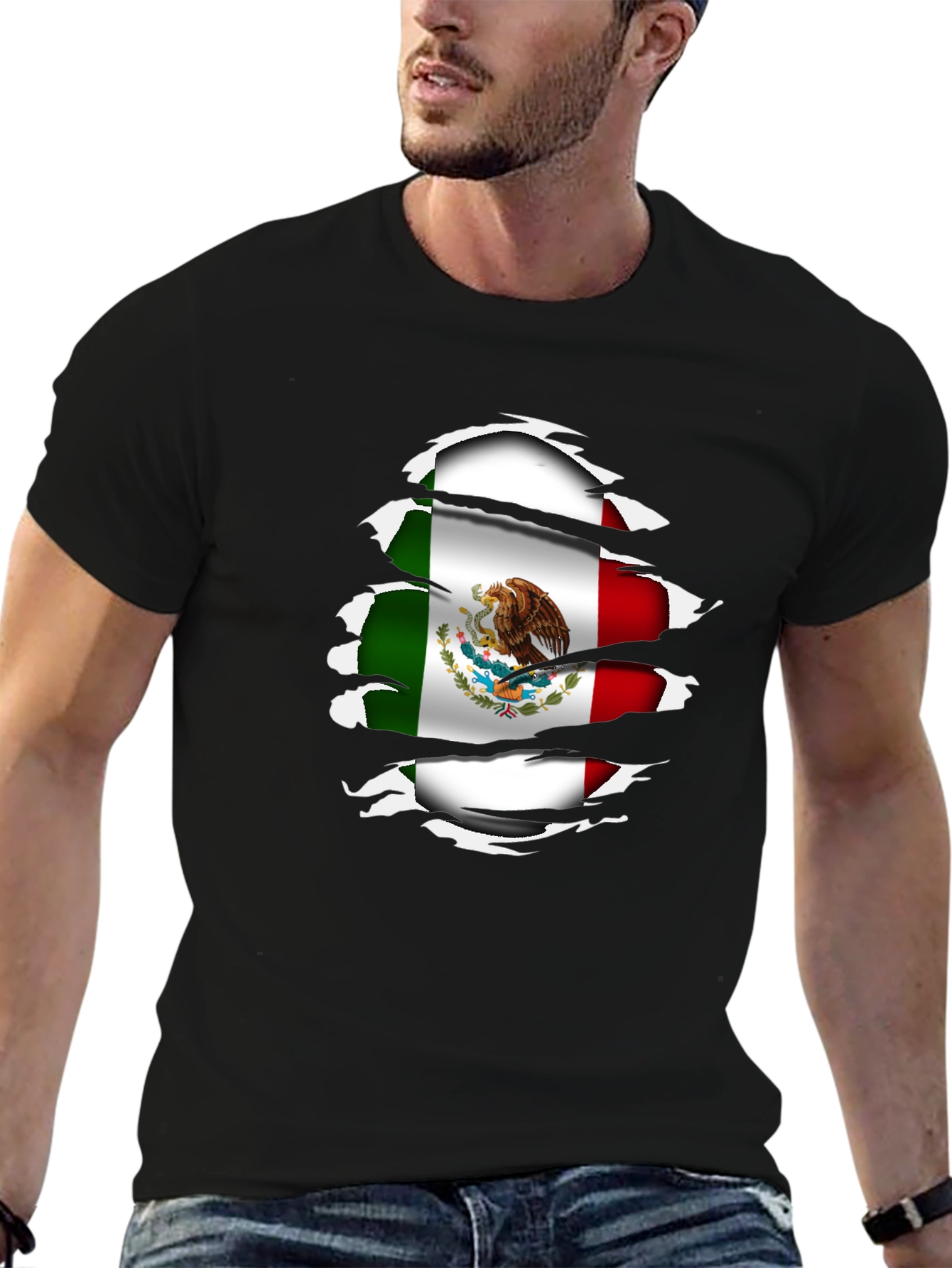 Mexico Flag Ripped Shirt - Stylish Patriotic Tee