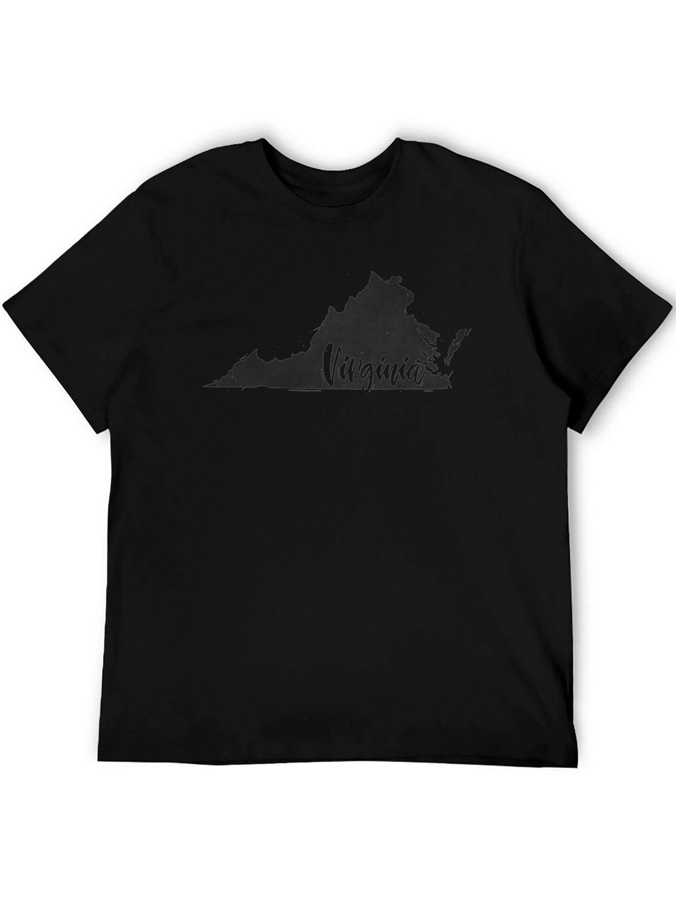 Virginia State Outline Graphic Black T-Shirt