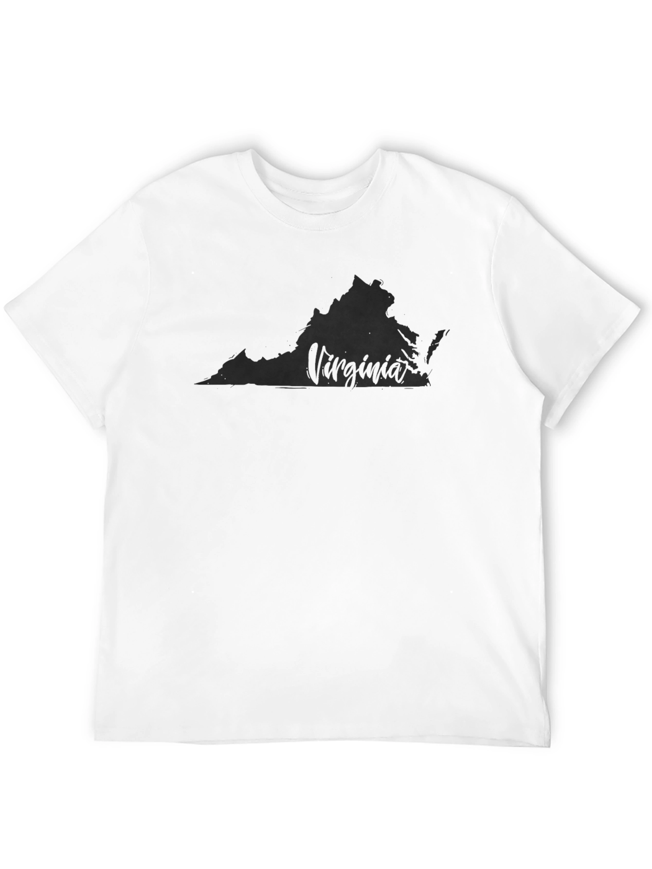Virginia State Outline Graphic Black T-Shirt