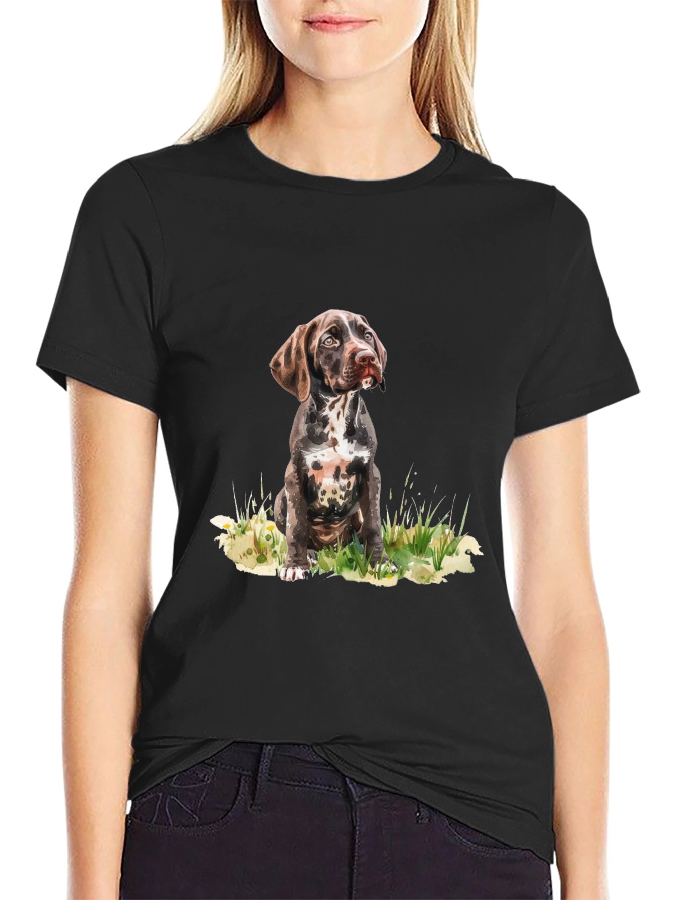 Dog Portrait Graphic Tee - Casual Style
