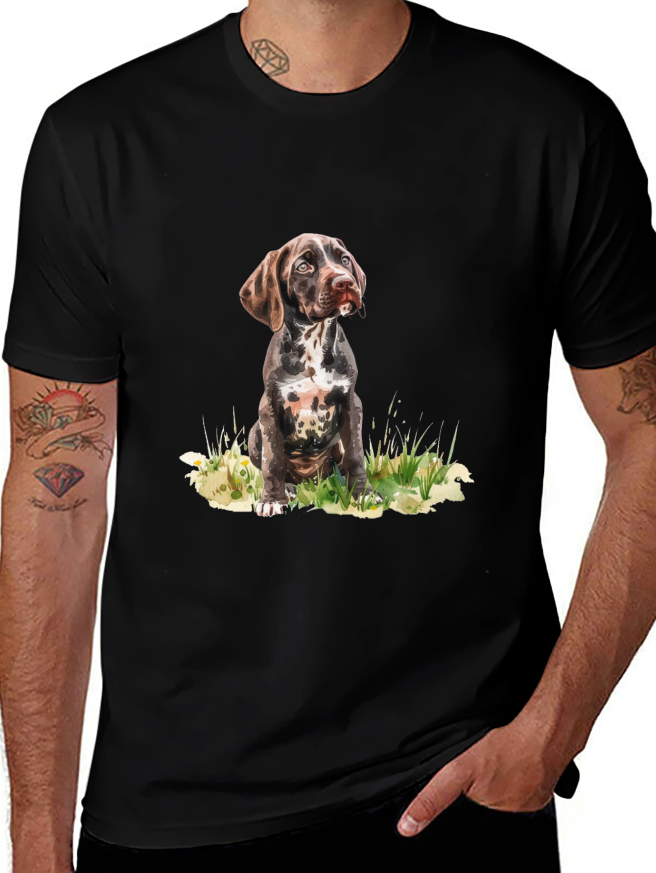 Dog Portrait Graphic Tee - Casual Style