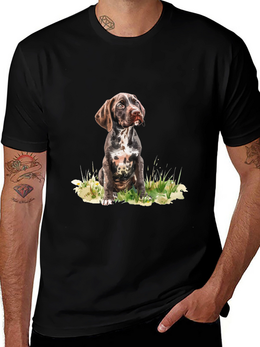 Dog Portrait Graphic Tee - Casual Style