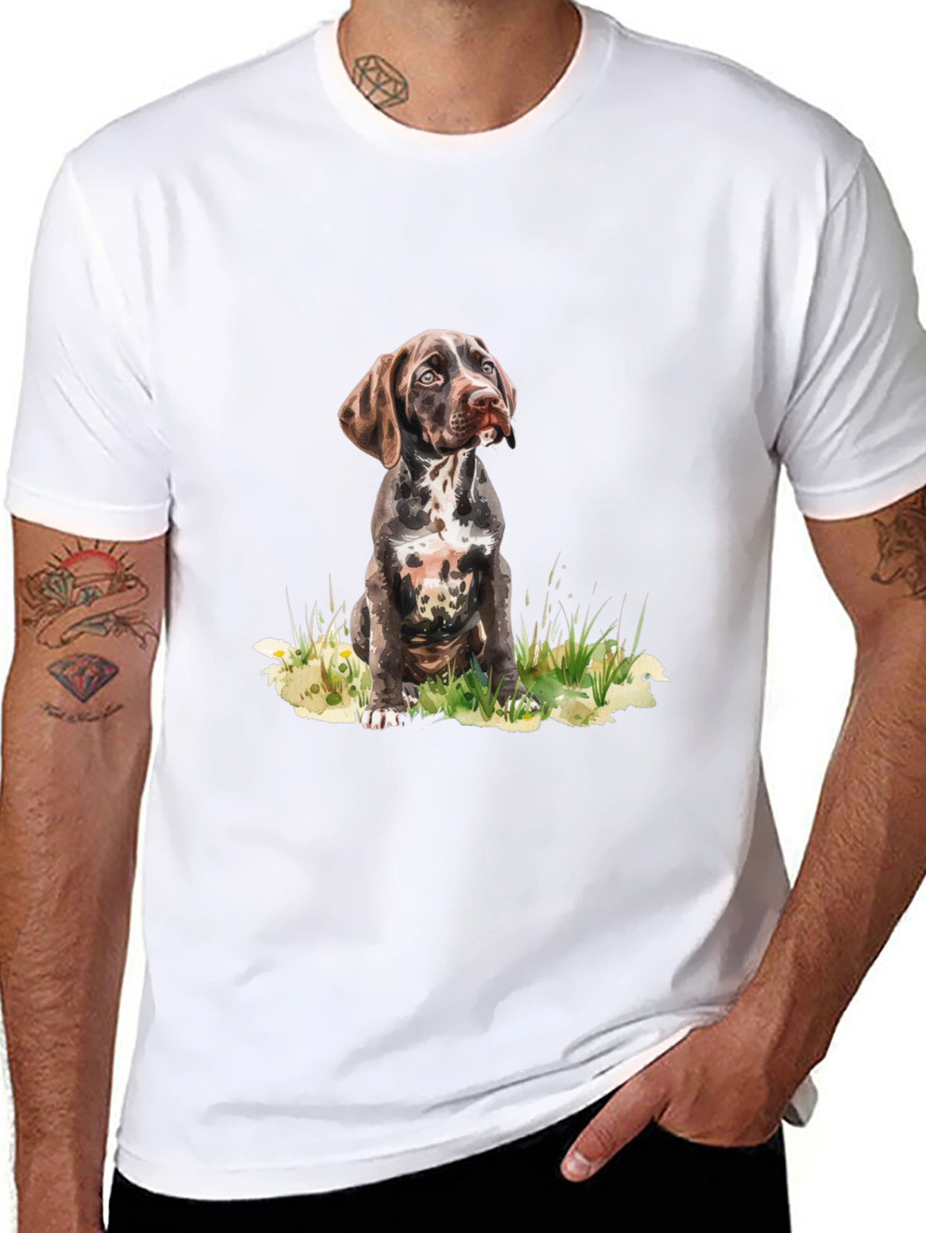 Dog Portrait Graphic Tee - Casual Style
