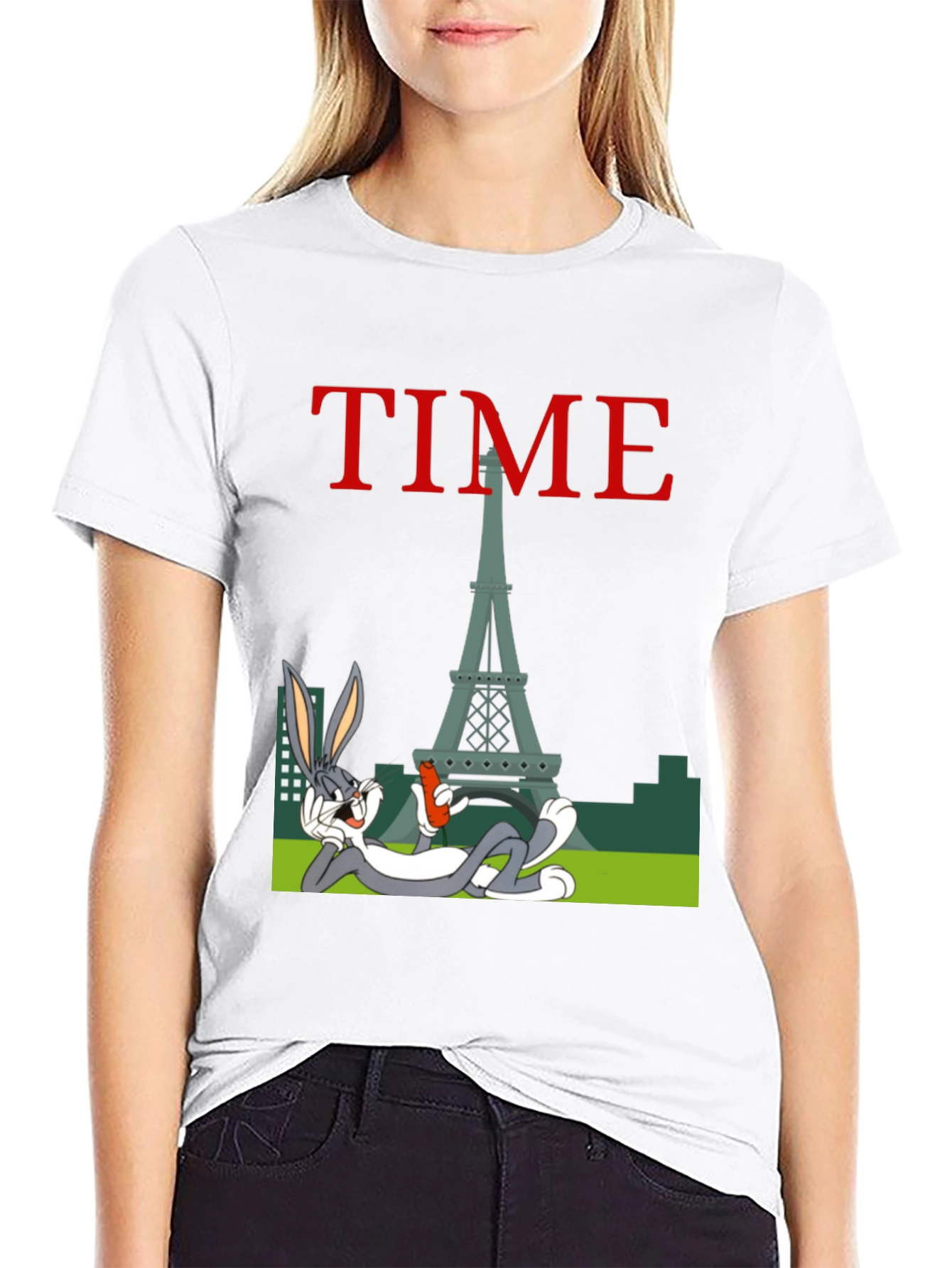 Paris Time Cartoon Graphic Tee