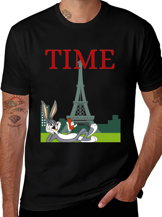 Paris Time Cartoon Graphic Tee