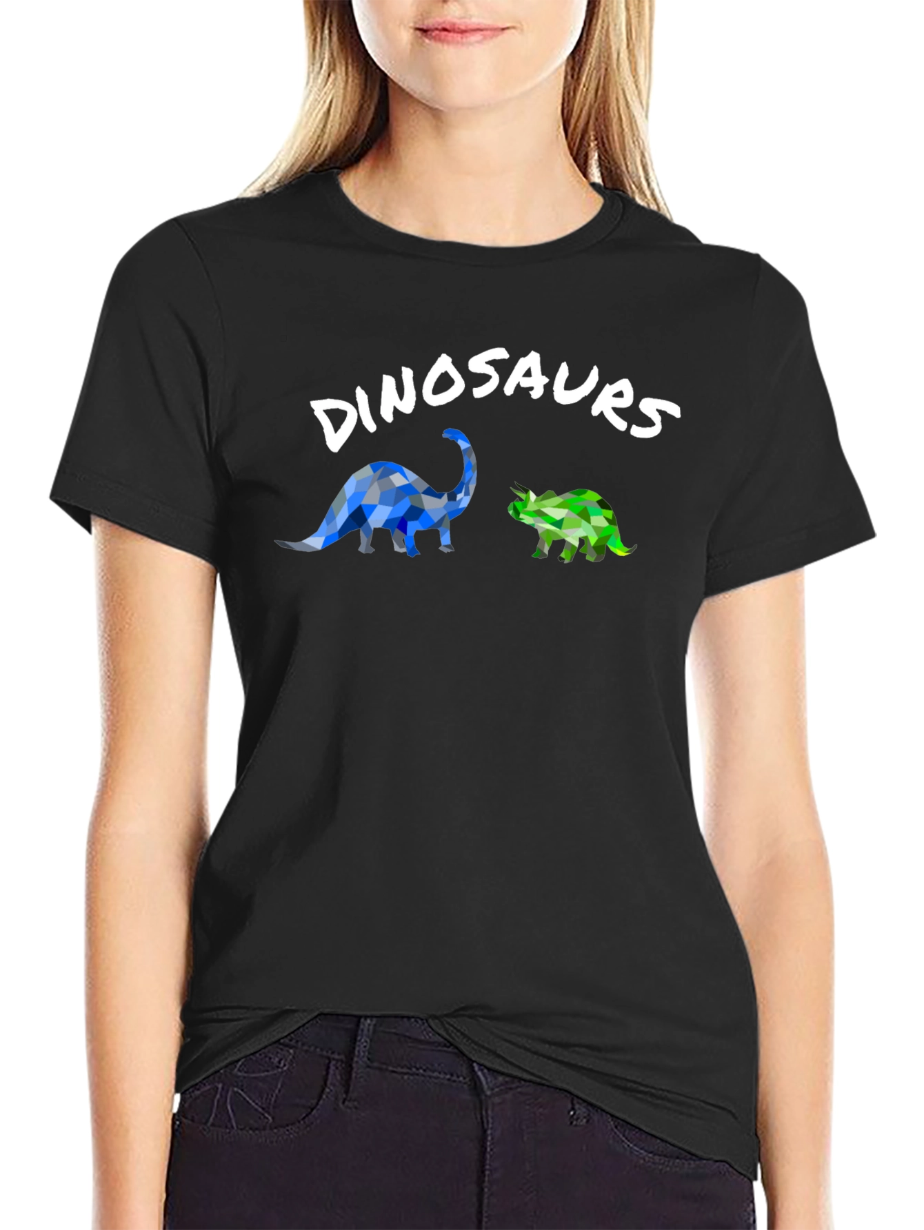 Dinosaur Graphic T-Shirt - Geometric Style