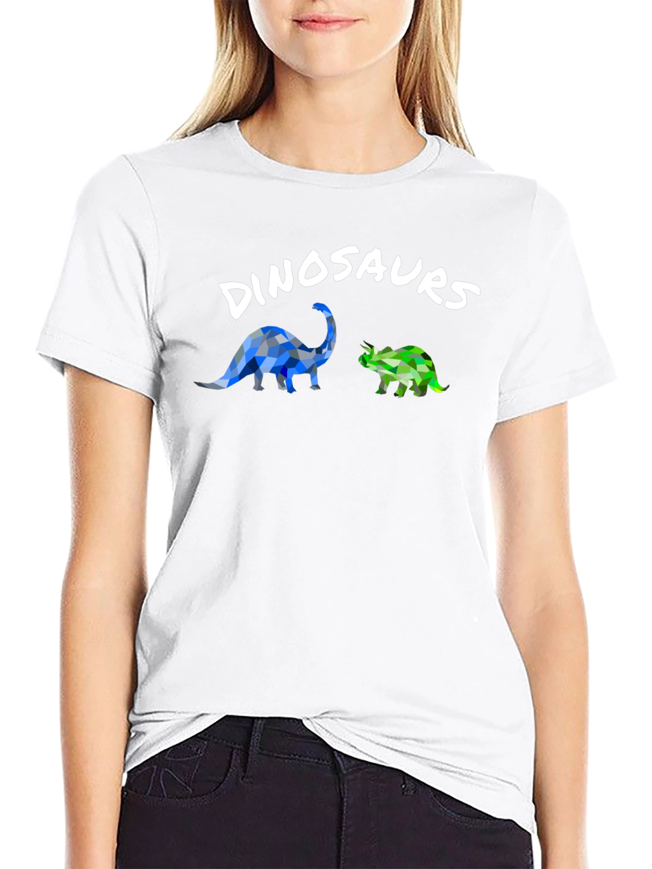 Dinosaur Graphic T-Shirt - Geometric Style