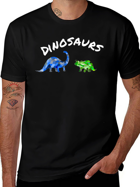 Dinosaur Graphic T-Shirt - Geometric Style