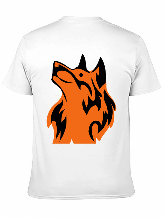 Tribal Wolf Graphic Tee - Mens Black T-Shirt