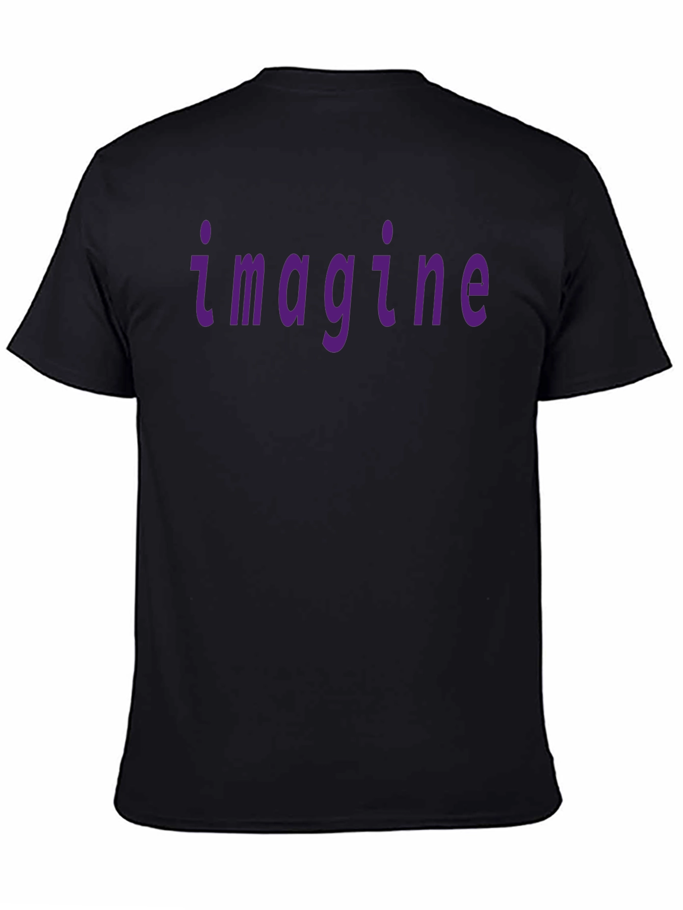 Imagine Purple Print Black T-Shirt