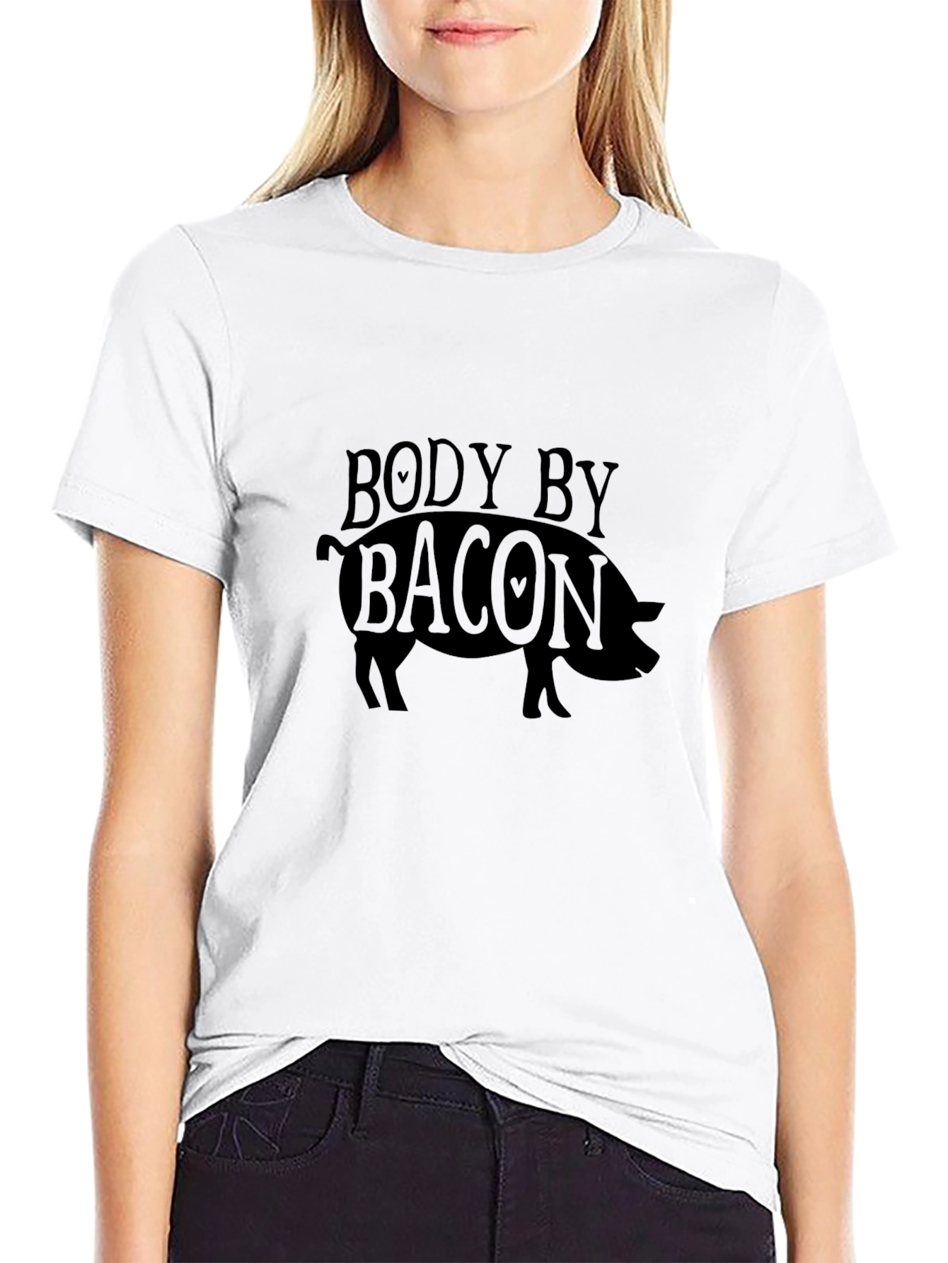 Body By Bacon Pig Graphic T-Shirt