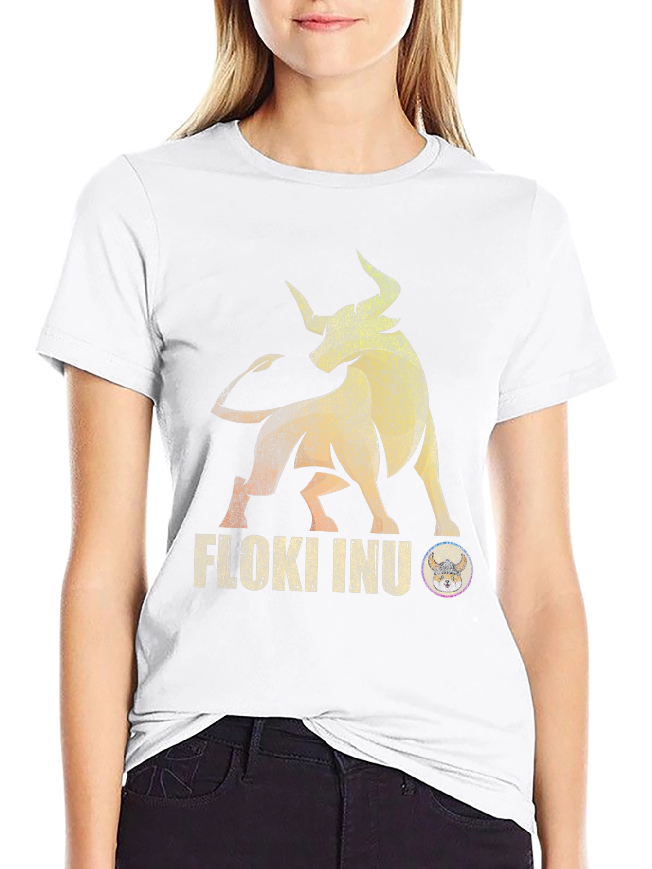 Floki Inu Bull Black T-Shirt - Crypto Viking Tee