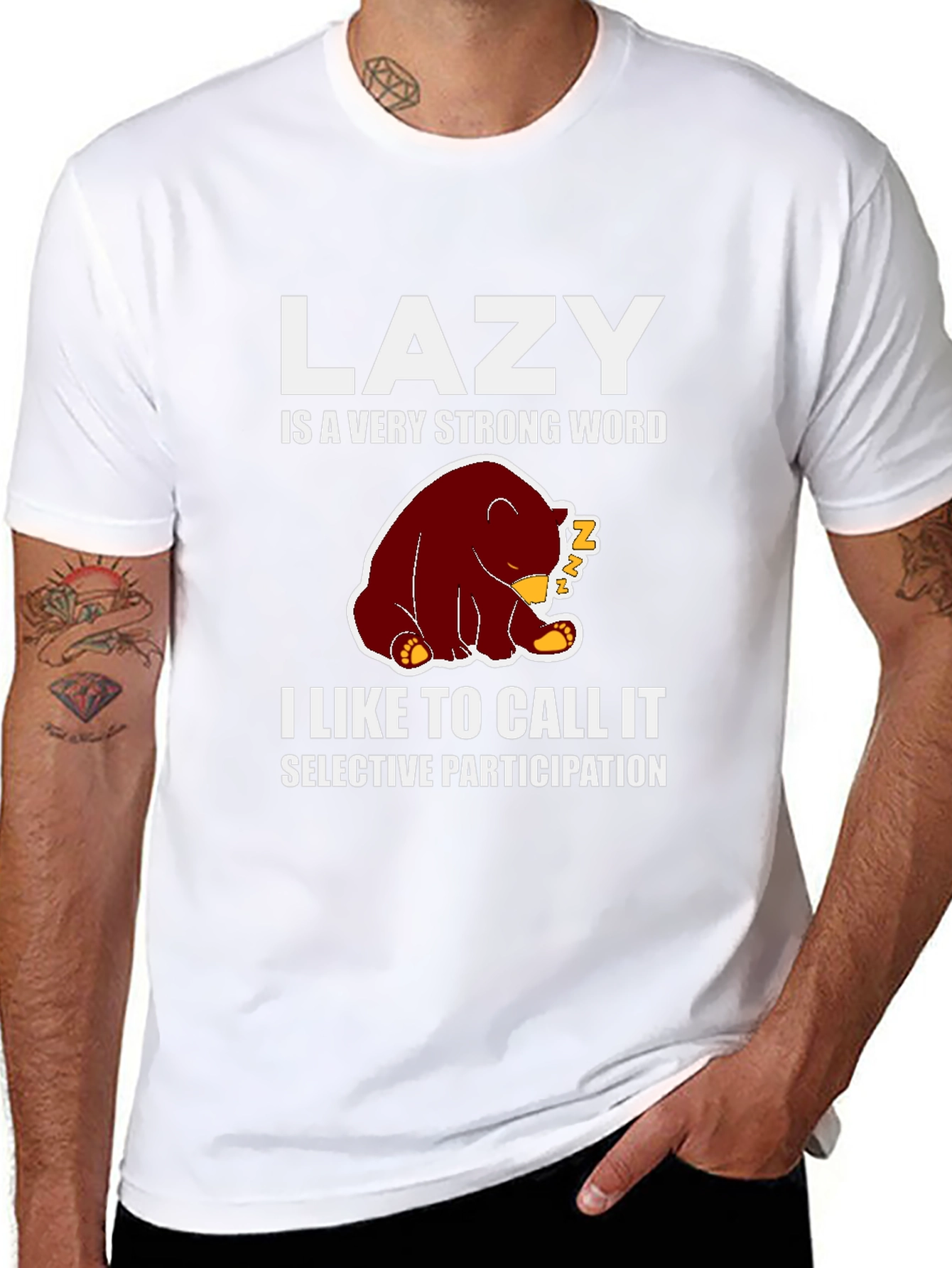 Lazy Bear Graphic Tee - Funny & Comfortable