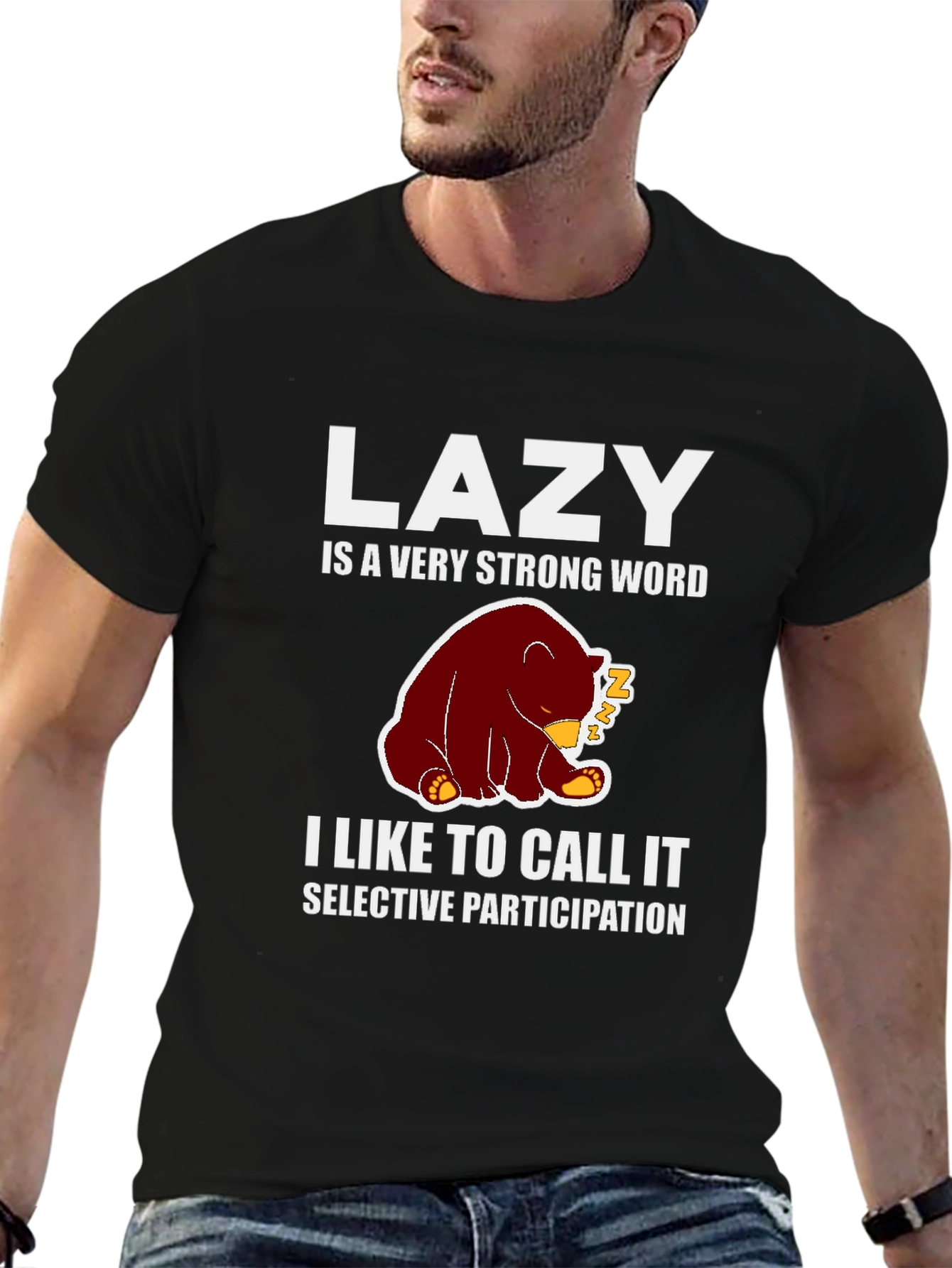 Lazy Bear Graphic Tee - Funny & Comfortable
