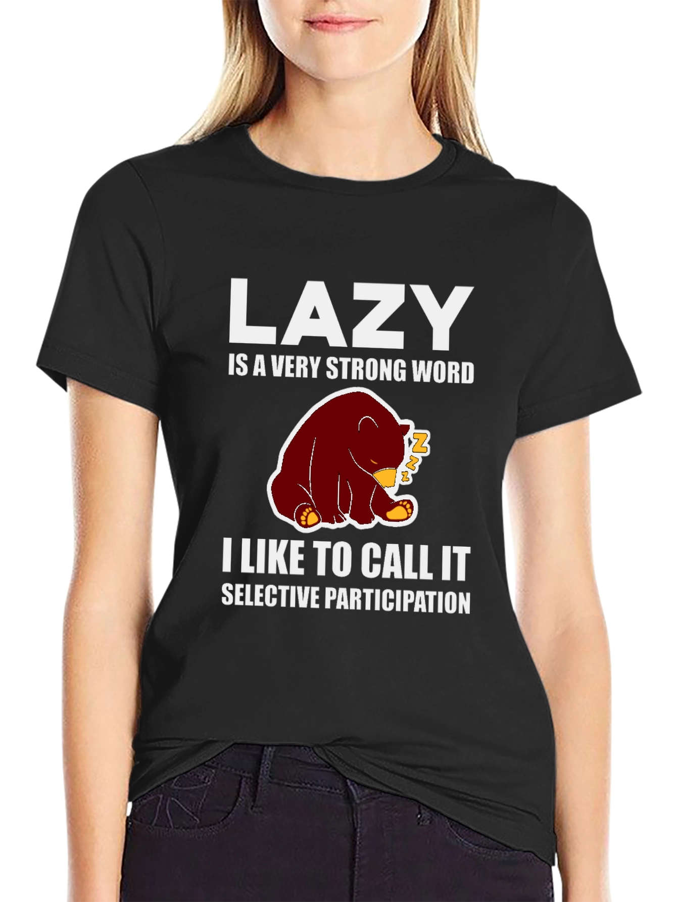 Lazy Bear Graphic Tee - Funny & Comfortable