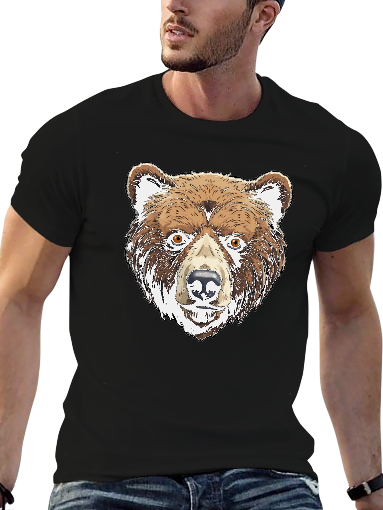 Bear Graphic Tee - Mens Black T-Shirt