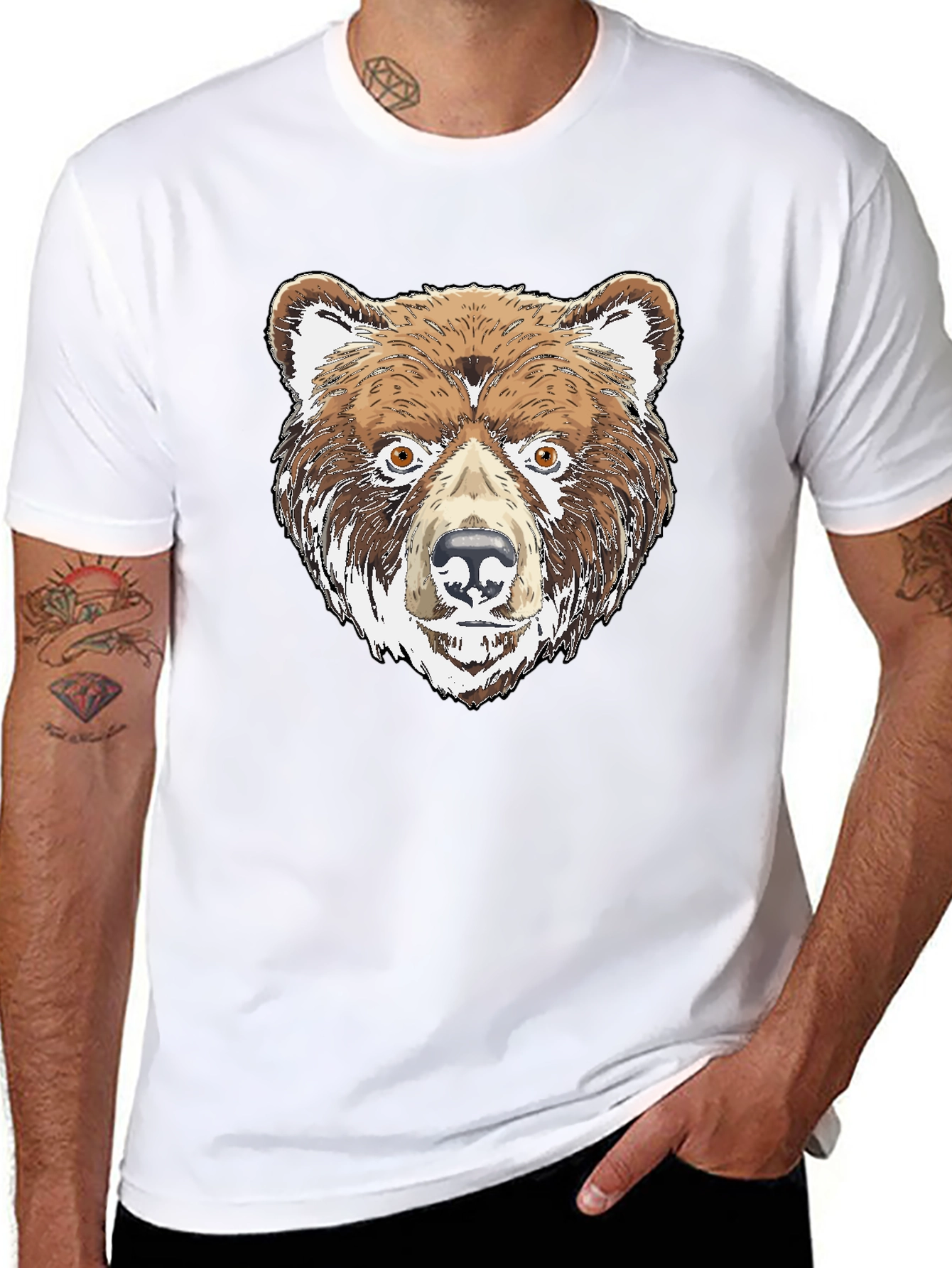 Bear Graphic Tee - Mens Black T-Shirt