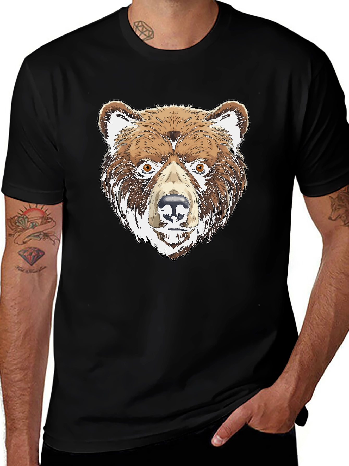 Bear Graphic Tee - Mens Black T-Shirt