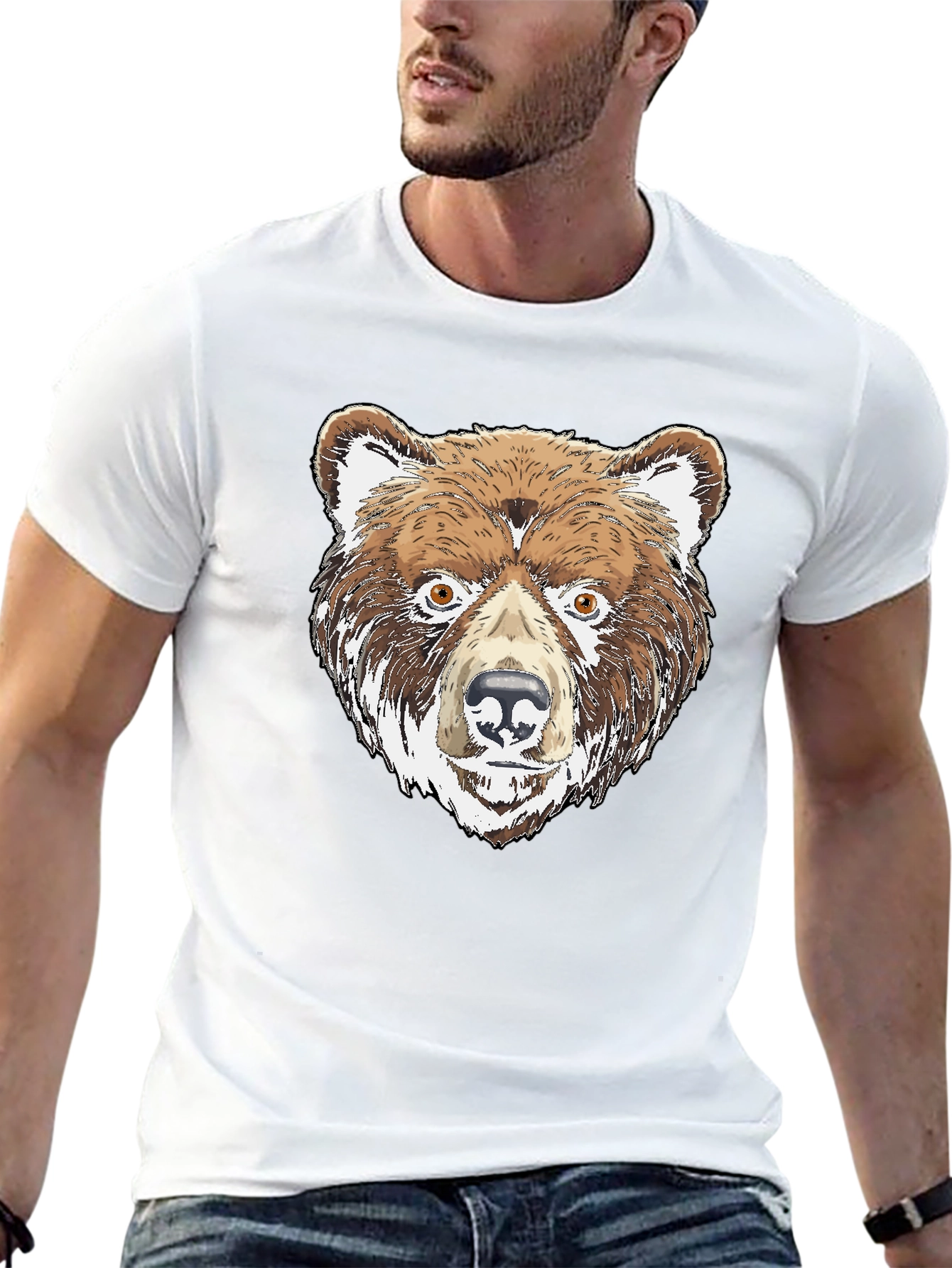 Bear Graphic Tee - Mens Black T-Shirt