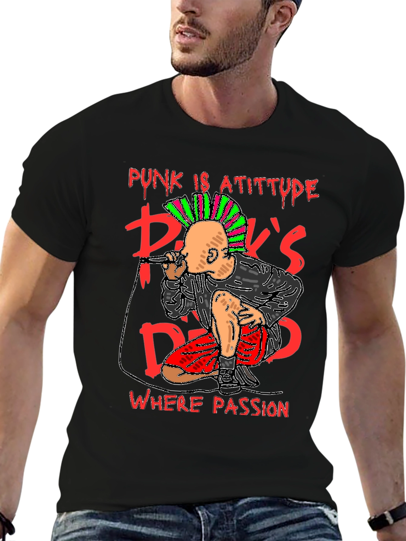 Punks Dead Graphic T-Shirt - Attitude & Passion
