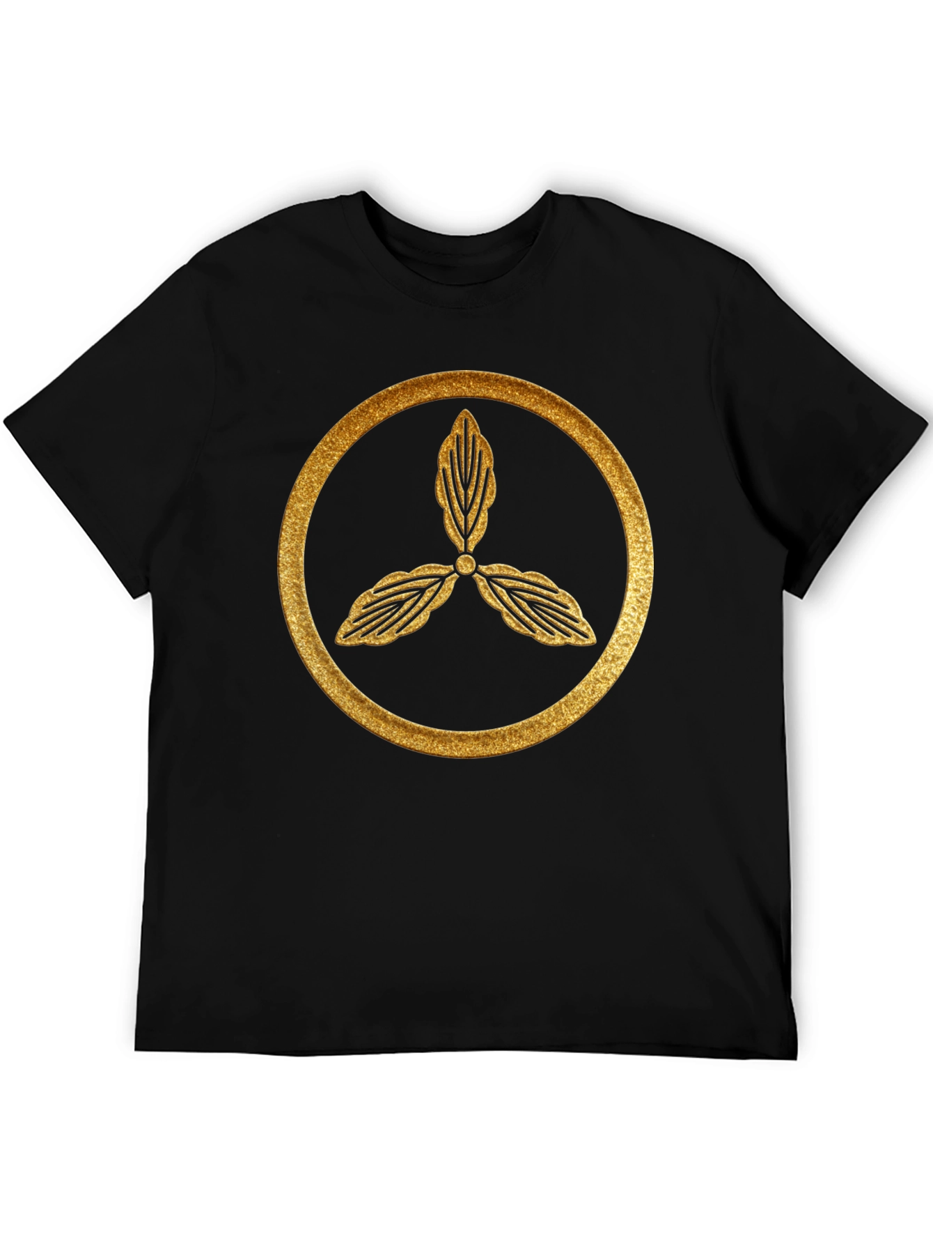 Elegant Gold Leaf Circle Graphic Tee