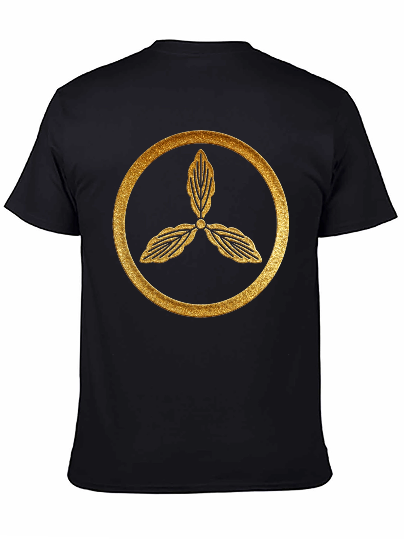 Elegant Gold Leaf Circle Graphic Tee