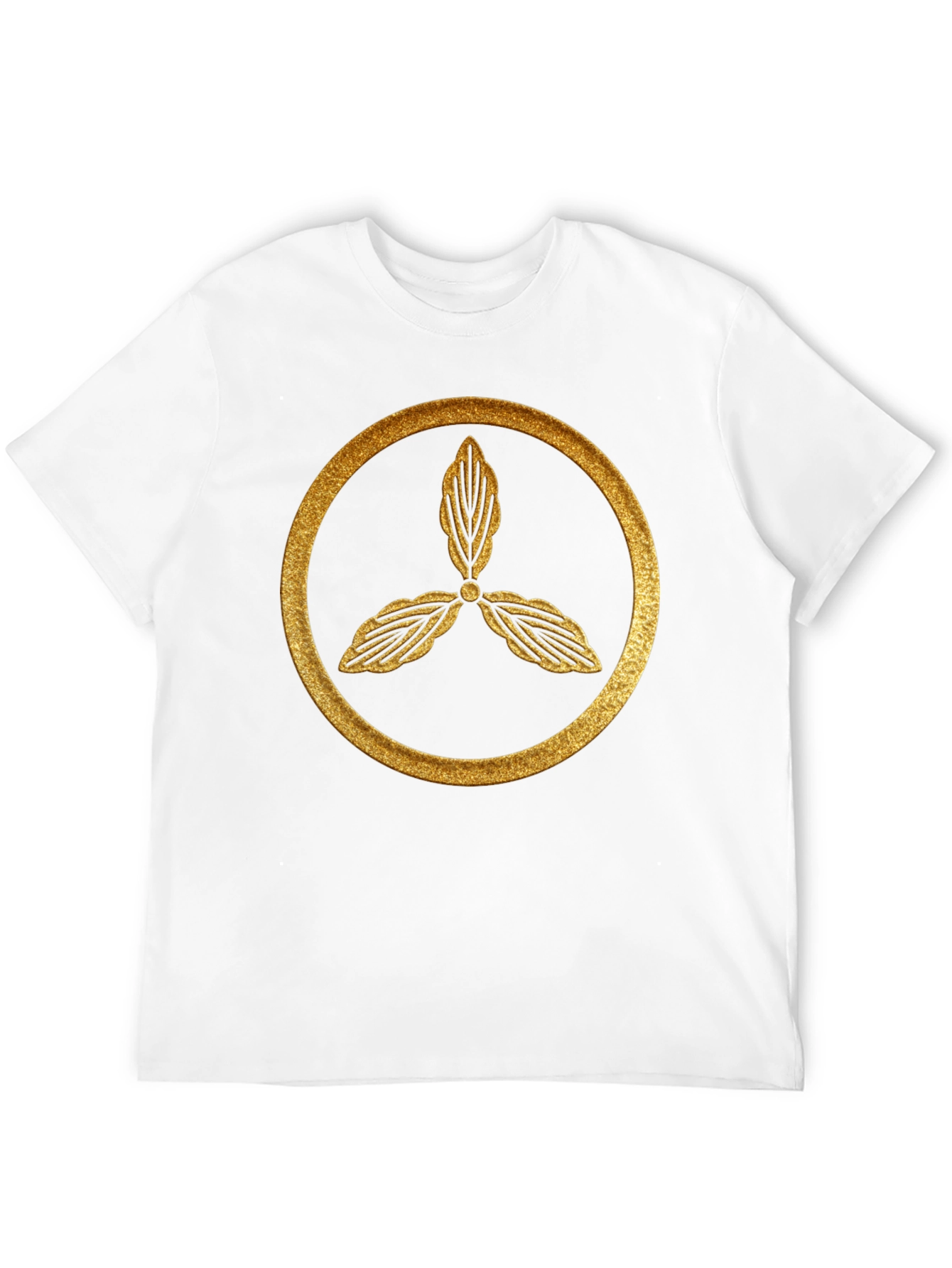 Elegant Gold Leaf Circle Graphic Tee
