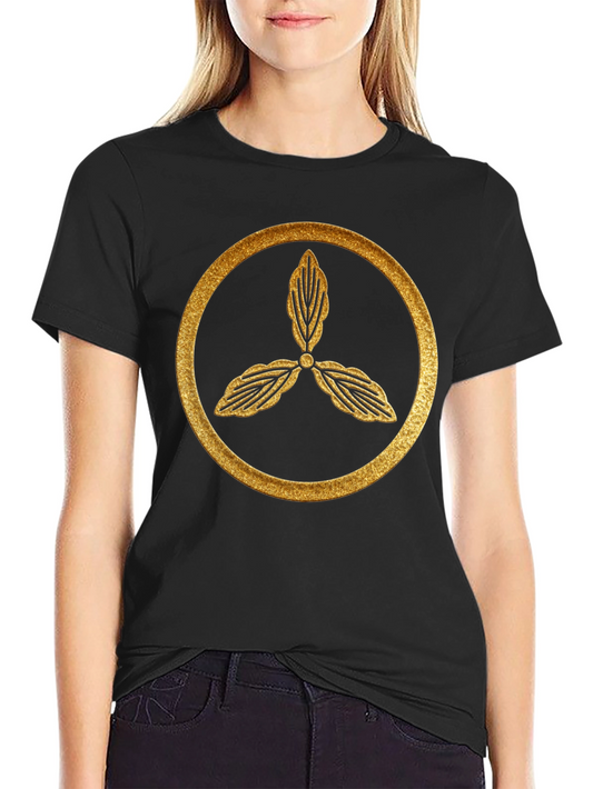 Elegant Gold Leaf Circle Graphic Tee