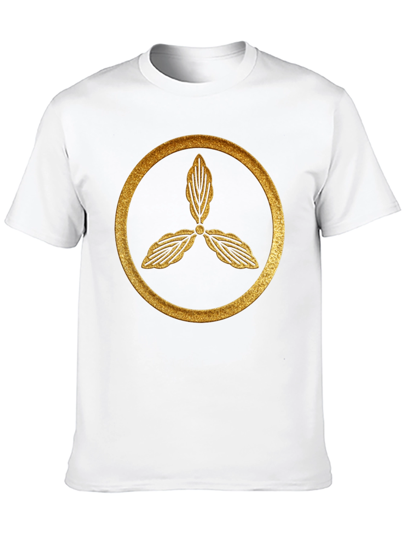 Elegant Gold Leaf Circle Graphic Tee