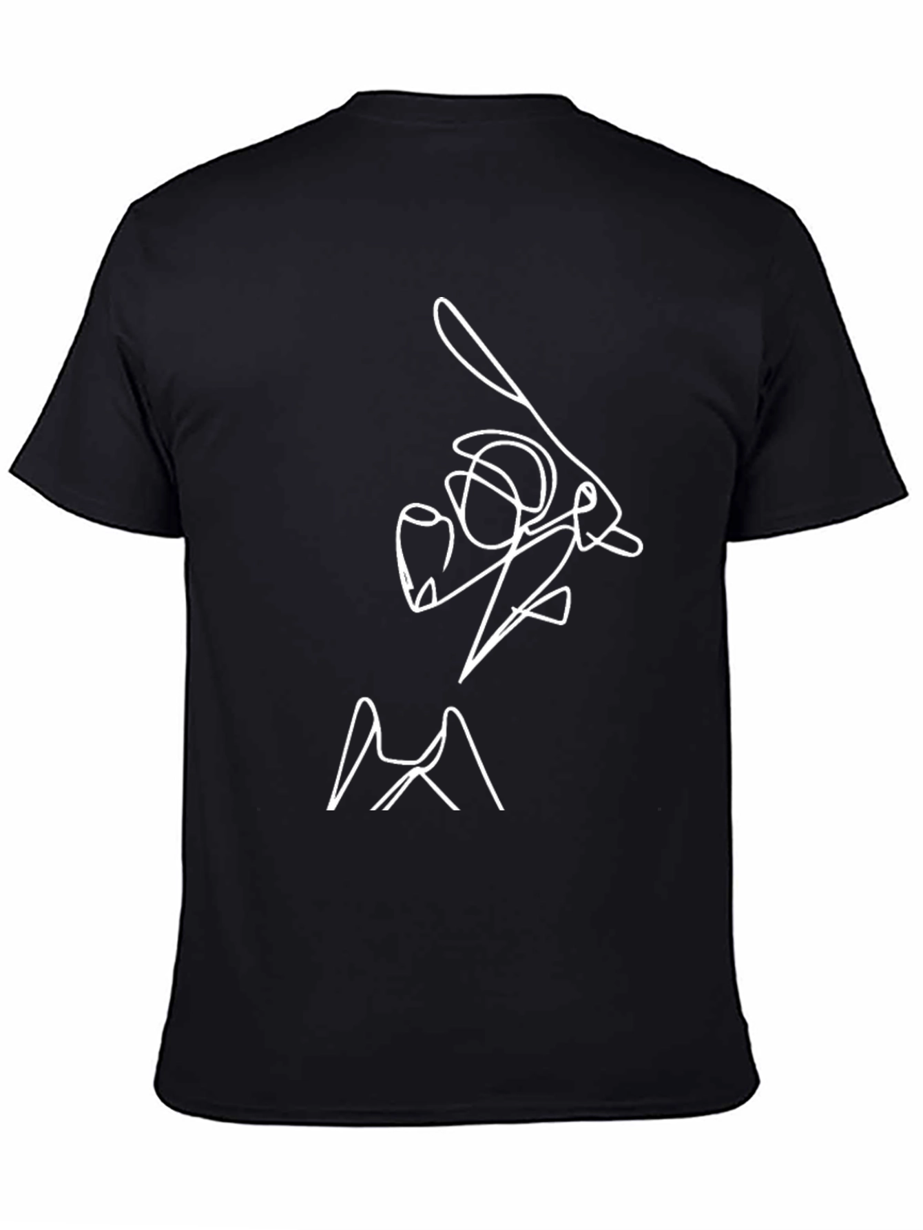 Abstract Baseball Player Graphic T-Shirt