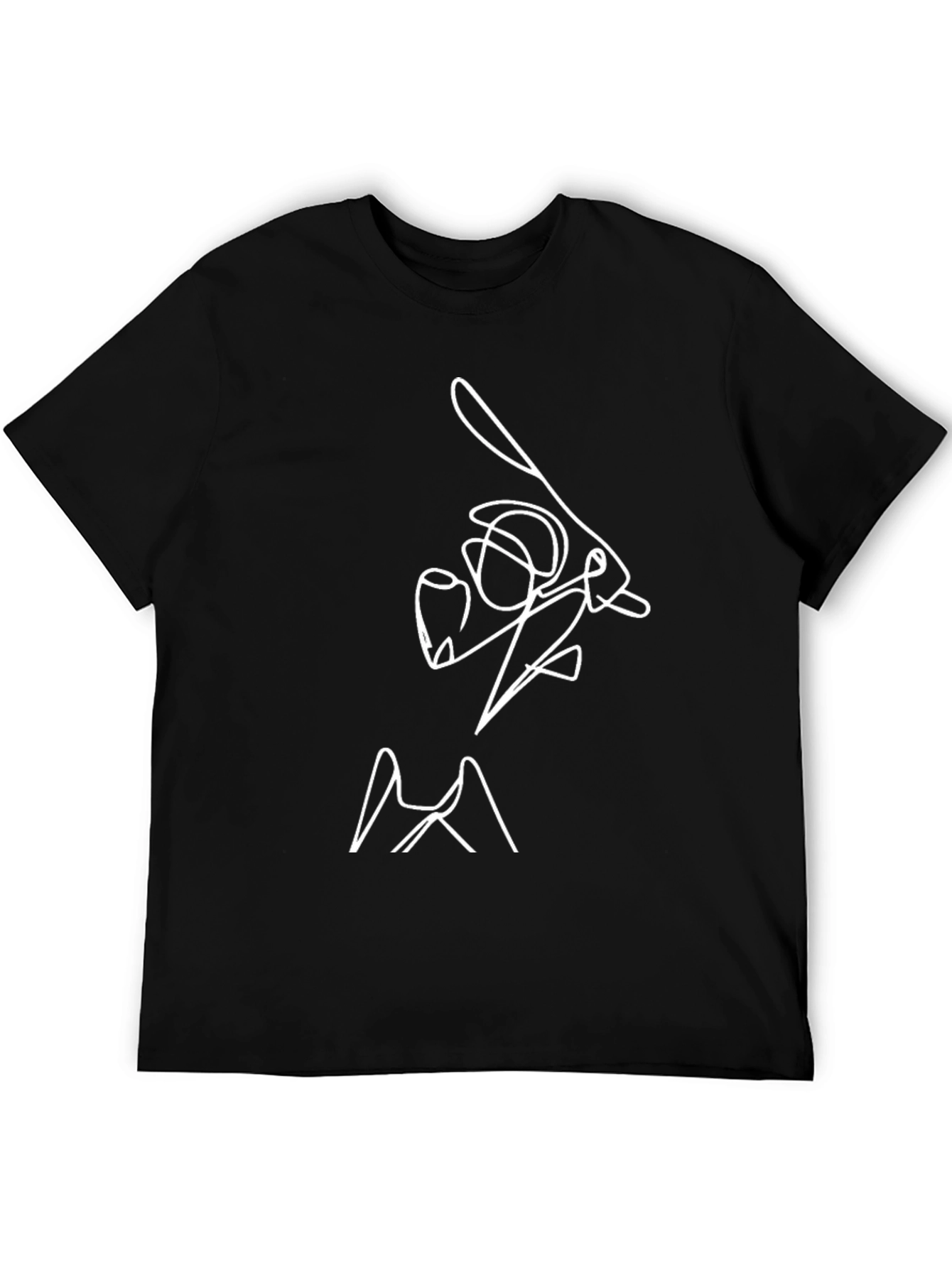 Abstract Baseball Player Graphic T-Shirt