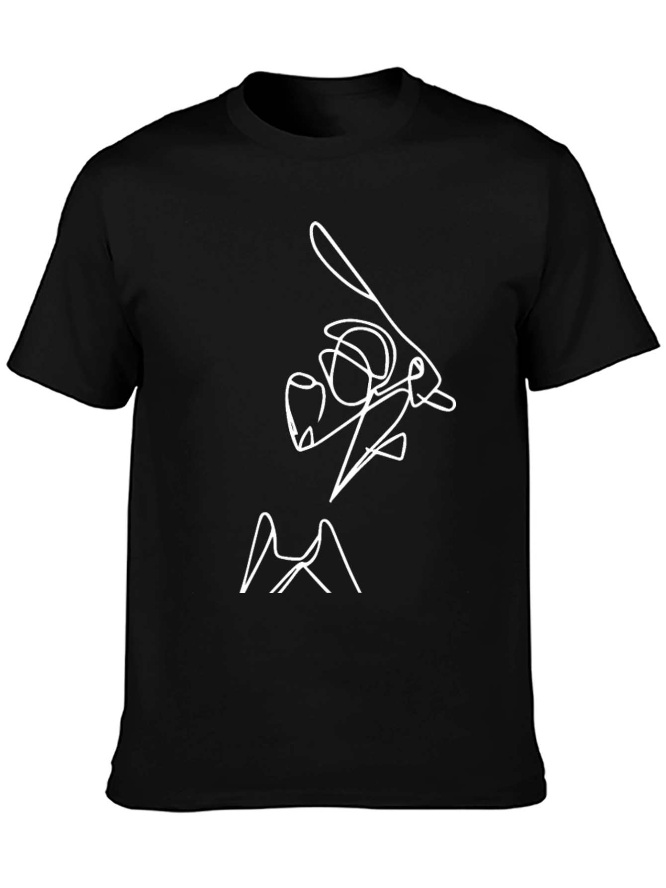 Abstract Baseball Player Graphic T-Shirt