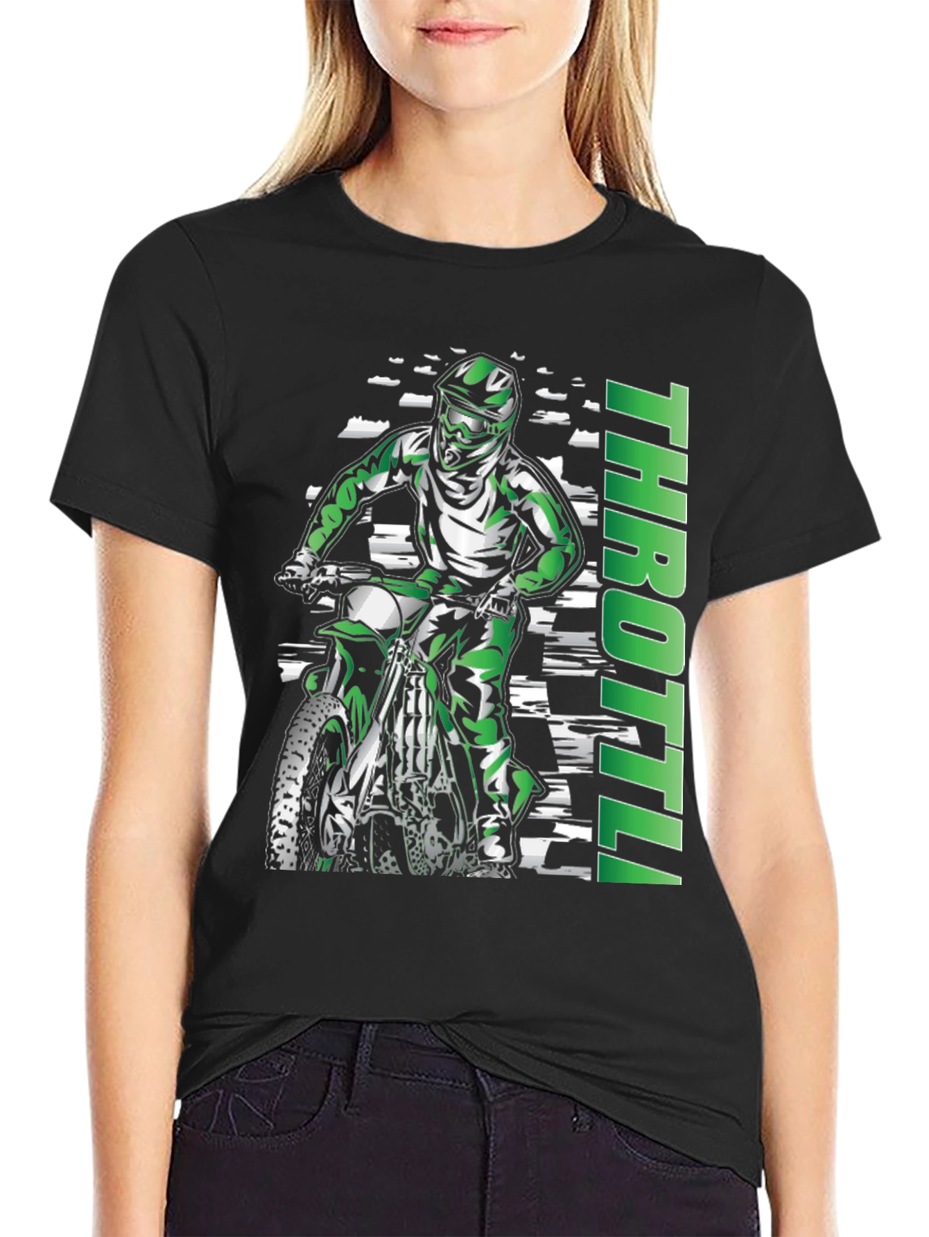 Throttle Motorcycle Graphic T-Shirt - Black