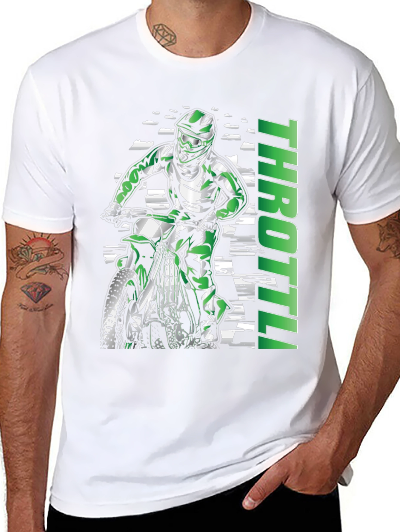 Throttle Motorcycle Graphic T-Shirt - Black