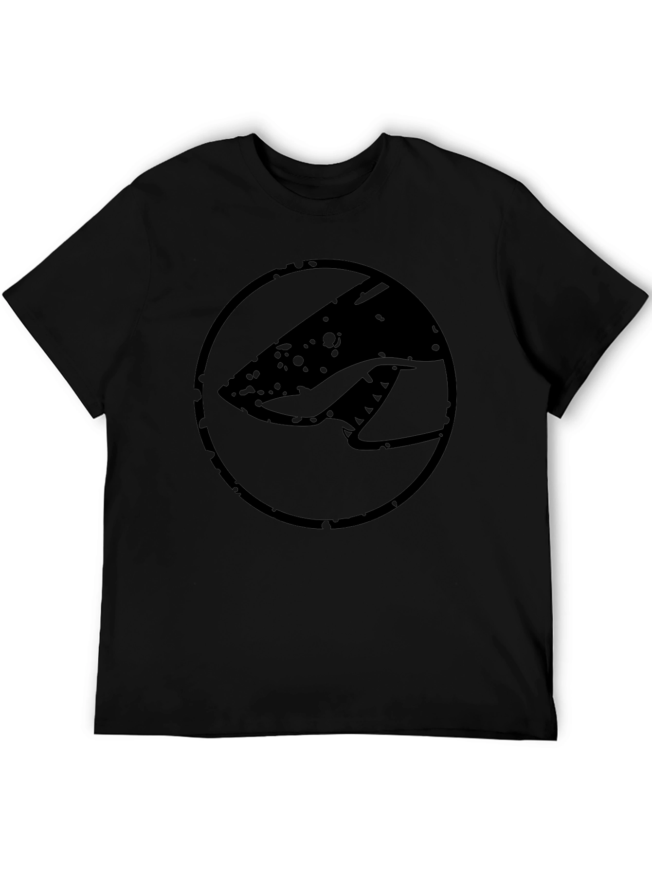 Black Graphic Tee - Shark Logo