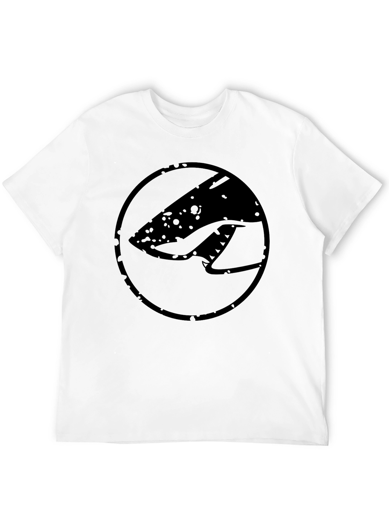 Black Graphic Tee - Shark Logo