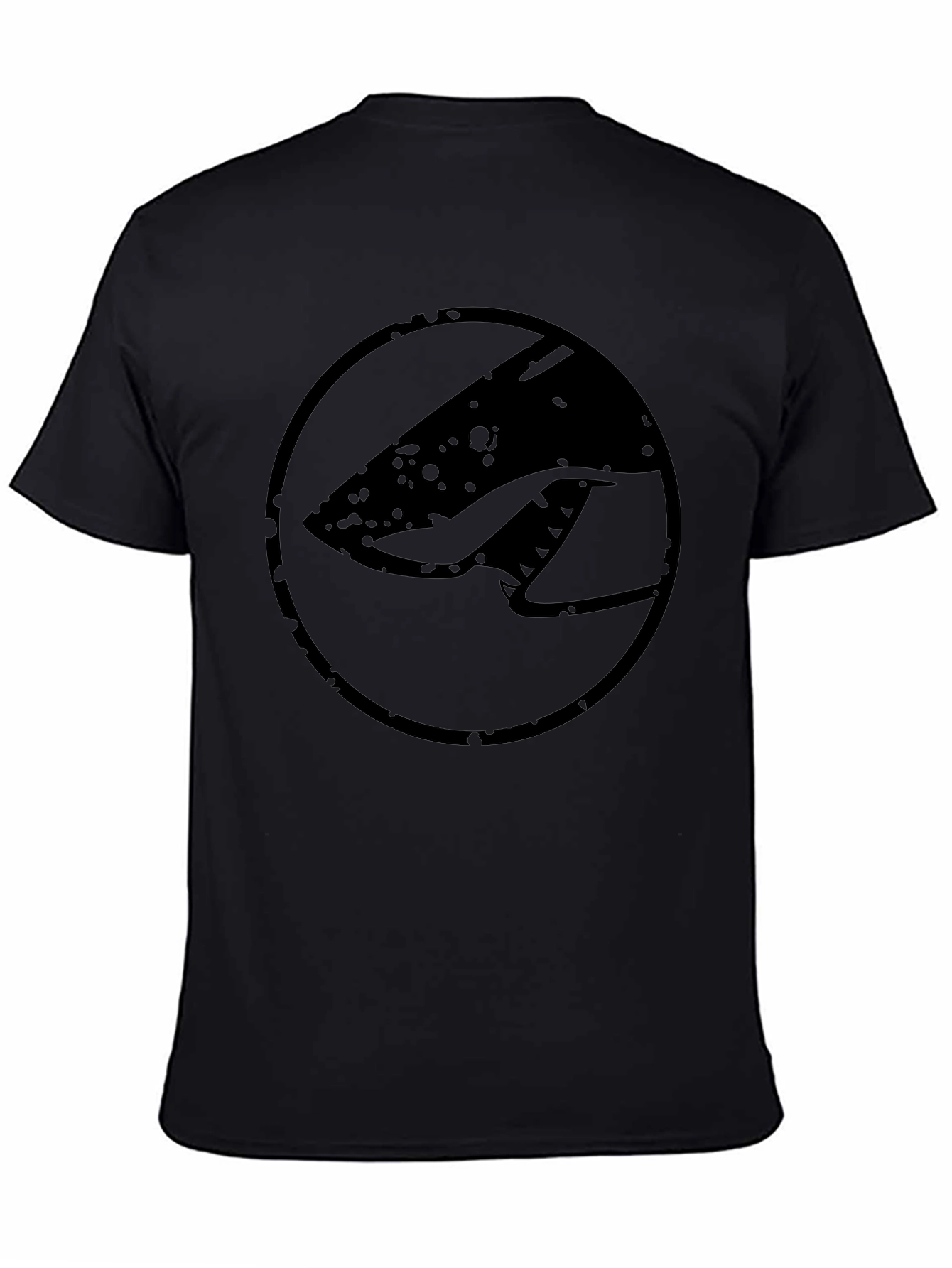 Black Graphic Tee - Shark Logo