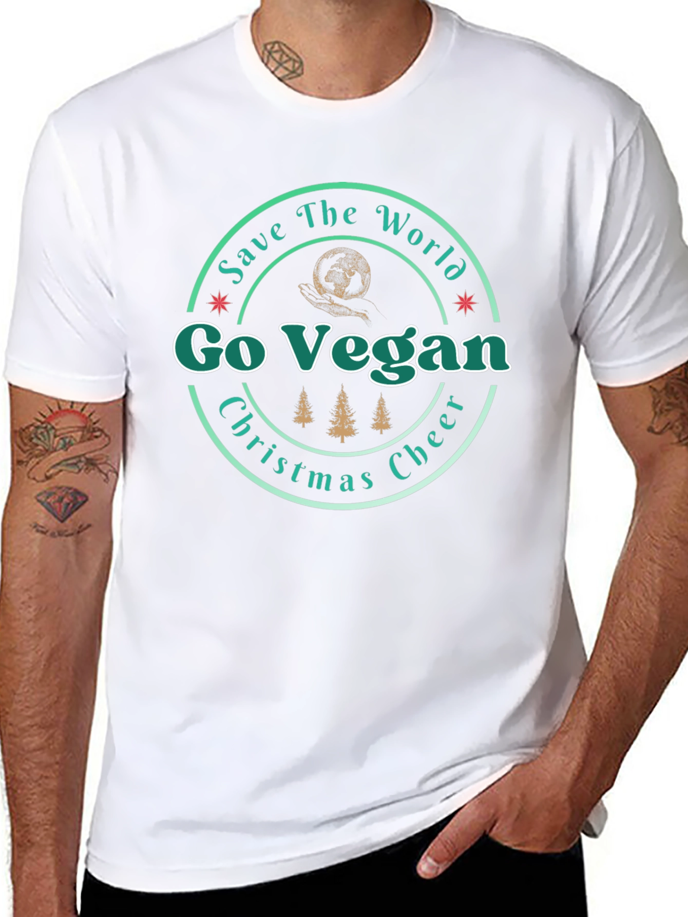 Go Vegan Christmas Cheer T-Shirt