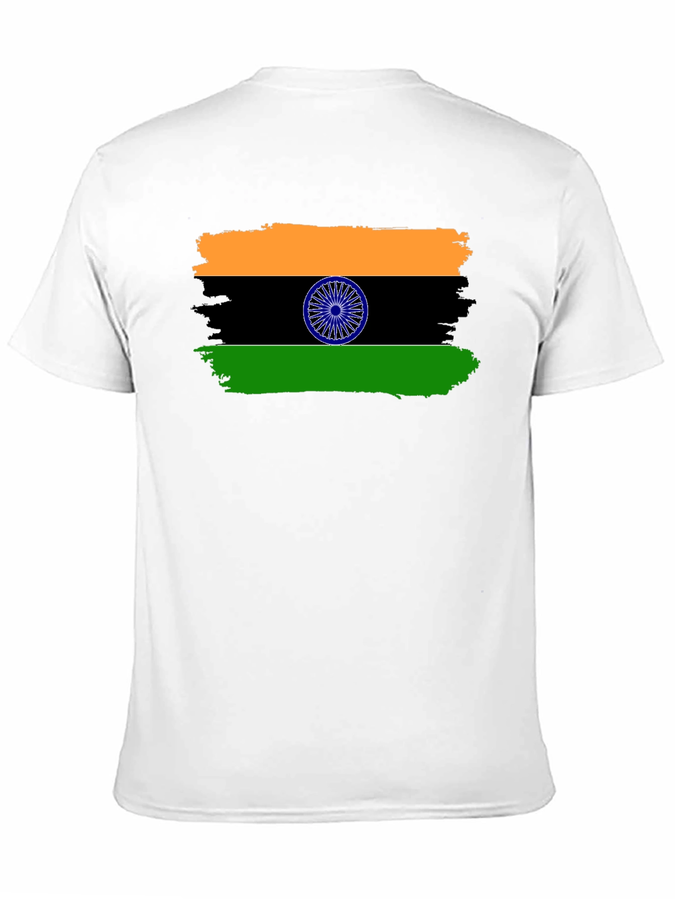India Flag Graphic Print Black T-Shirt