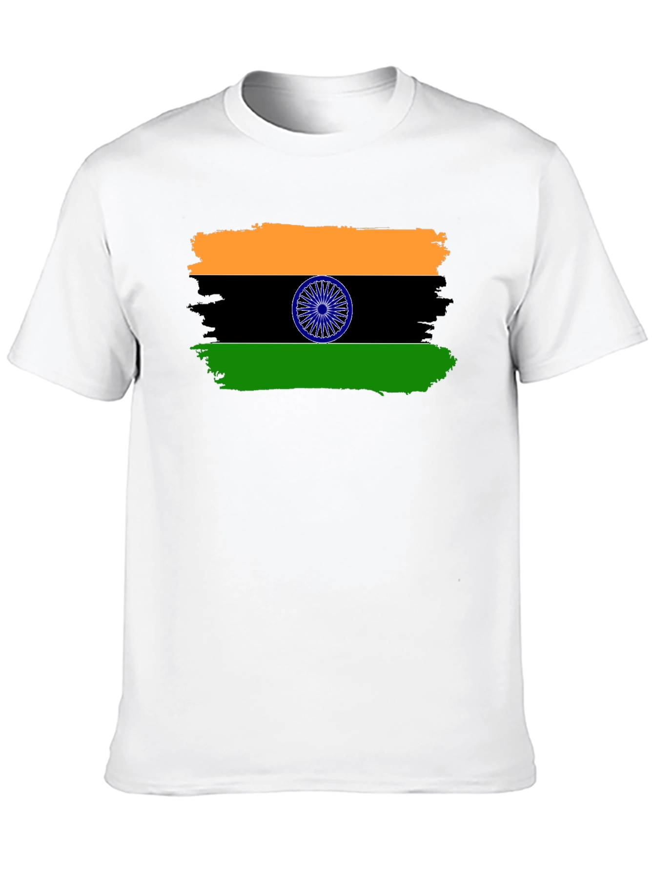 India Flag Graphic Print Black T-Shirt